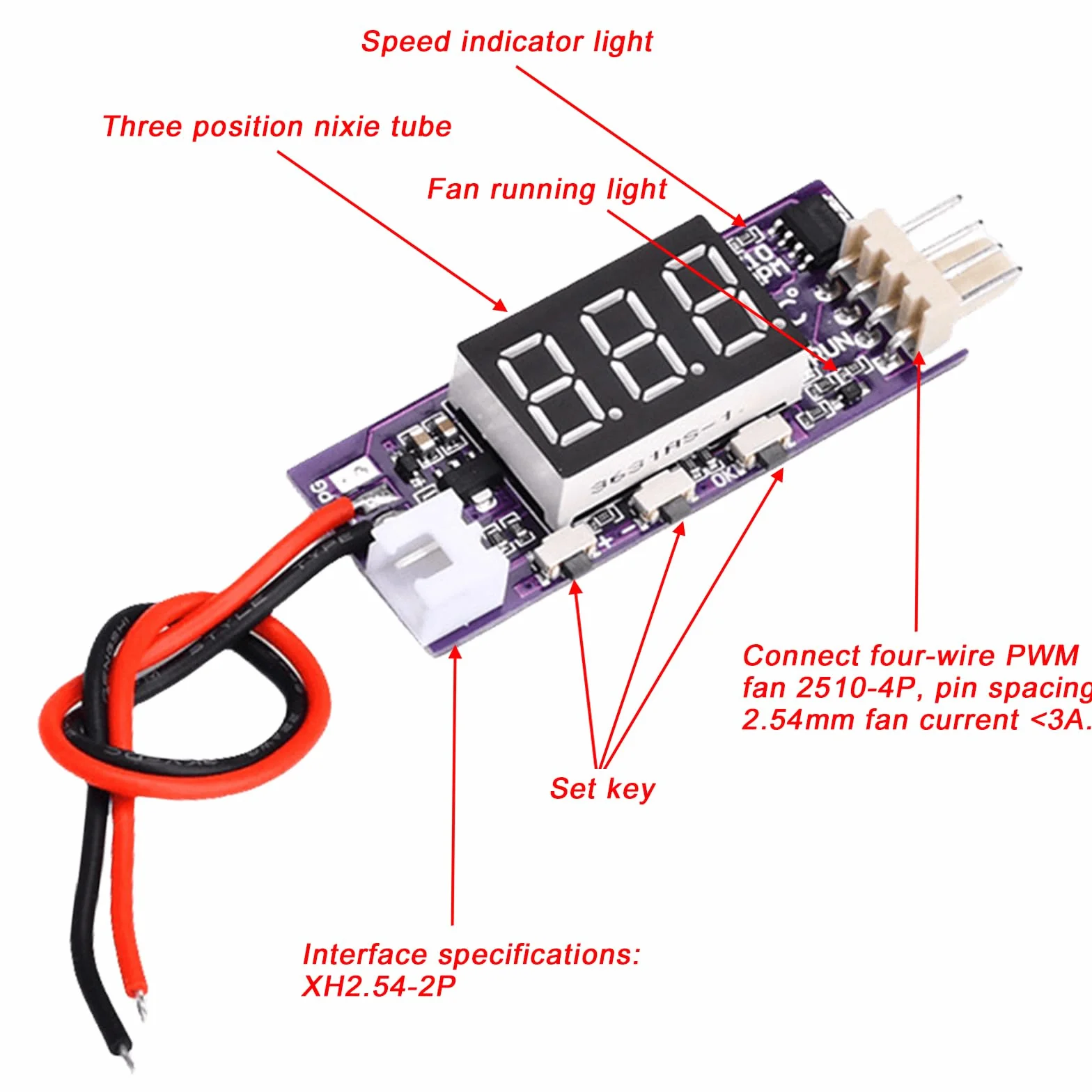 PWM Fan Speed Control Module, DC 12V 3A 4-przewodowy regulator wentylatora z dwiema sondami, moduł kontroli prędkości wentylatora, kontroler PWM, automatyczny czujnik NTC do wentylatora 3000