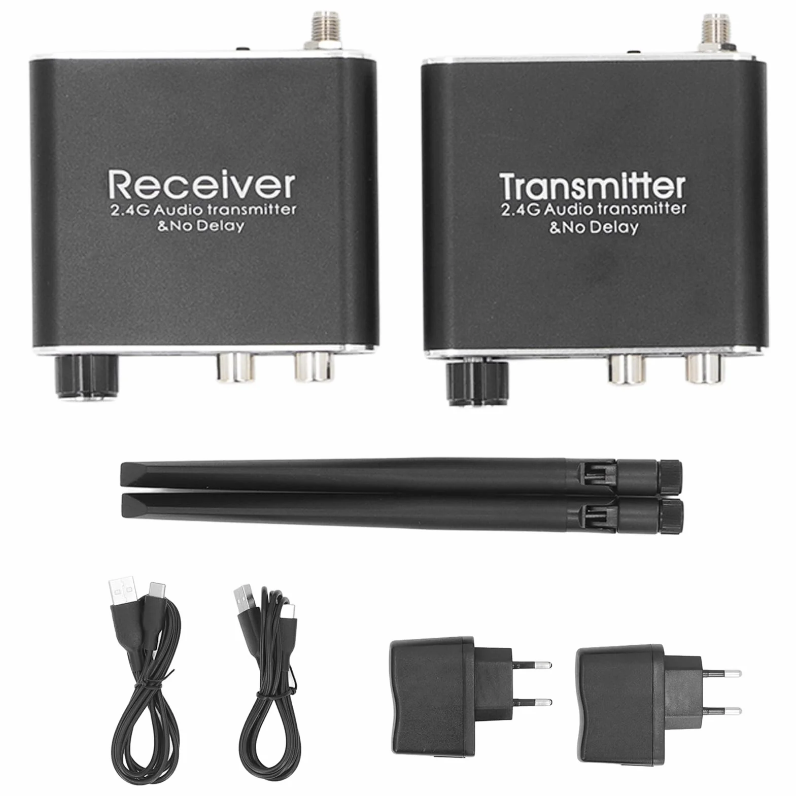 Bezprzewodowy Nadajnik-odbiornik Audio 2,4G, Bezprzewodowy Adapter Golvery, Wyjście Wejściowe3,5 Mm, Zestaw Nadajnika i OdbiornikaDalekiego Zasięgu, Krótki Czas Oczekiwania