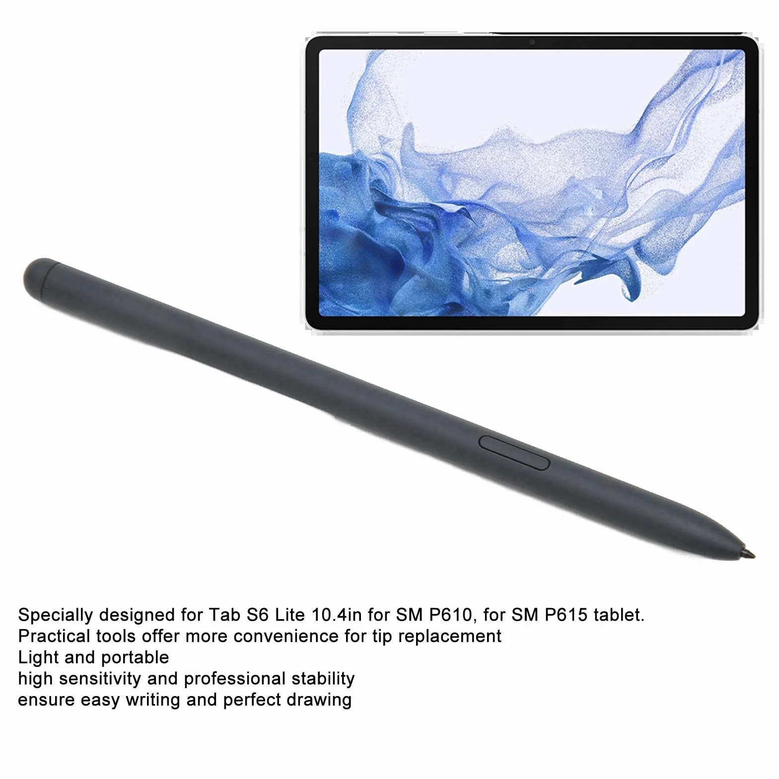 Rysik Plastikowy z 5 Końcówkami dla Tab S6 Lite, Inteligentny Długopis do Pisania i Rysowania, Kompatybilny z SM P610 SM P615, 10,4 Cala