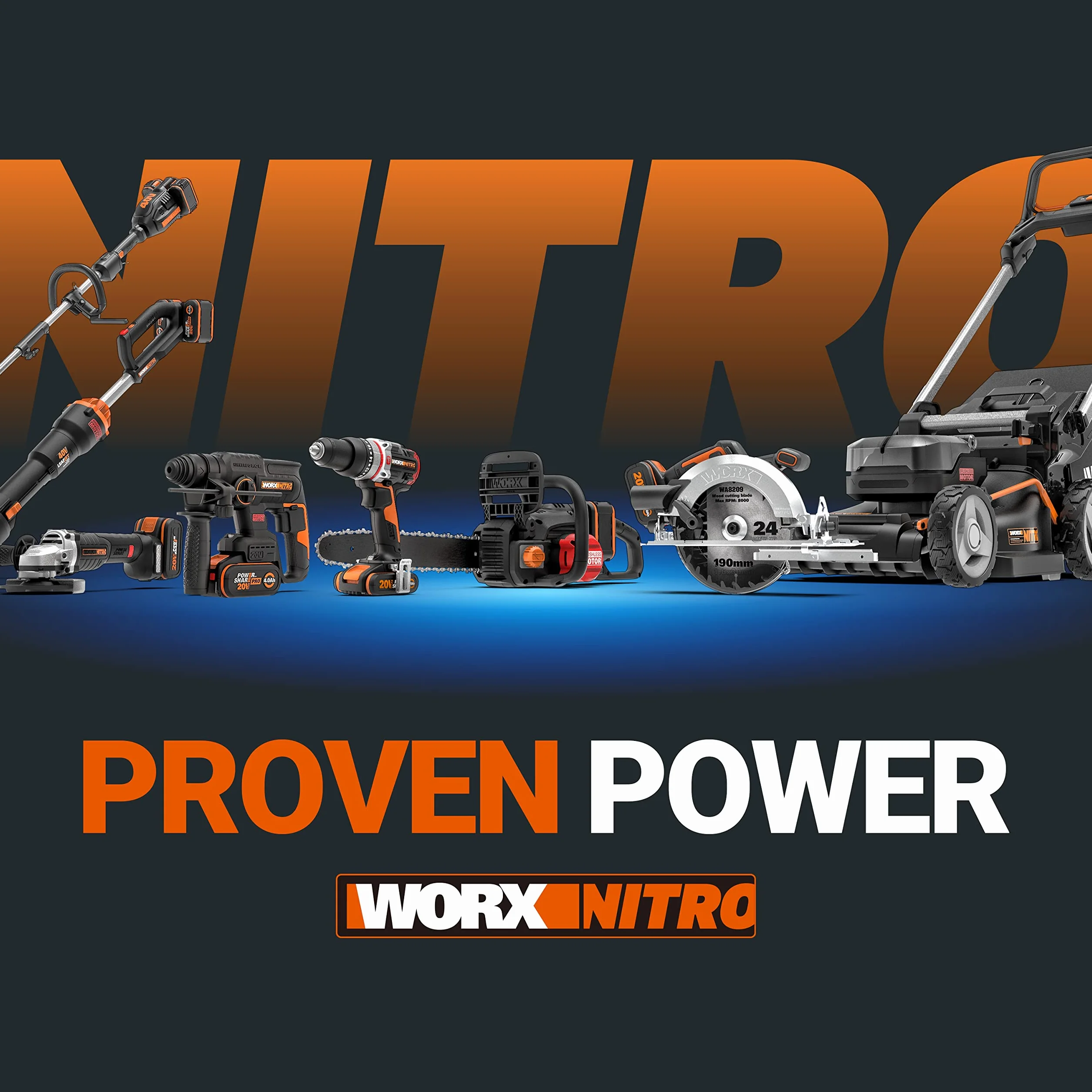 WORX WG325E Nitro profesjonalna mini akumulatorowa piła łańcuchowa 20 V – jednoręczna piła do gałęzi – mocny silnik bezszczotkowy – długość cięcia 12 cm – lekka i kompaktowa – automatyczne smarowanie