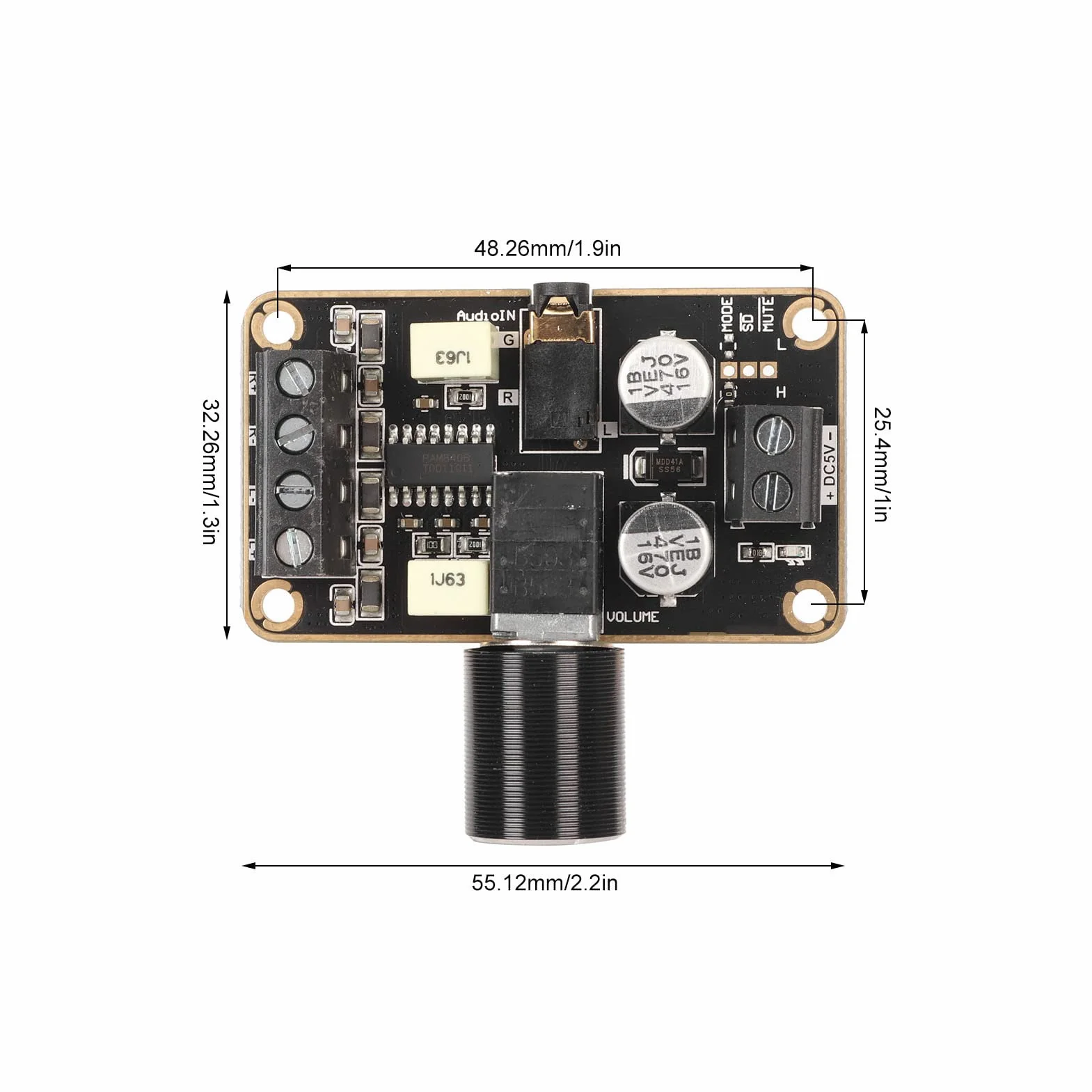 PAM8406 płyta wzmacniacza audio DC 5V 5W+5W Mini dwukanałowy moduł stereo DIY