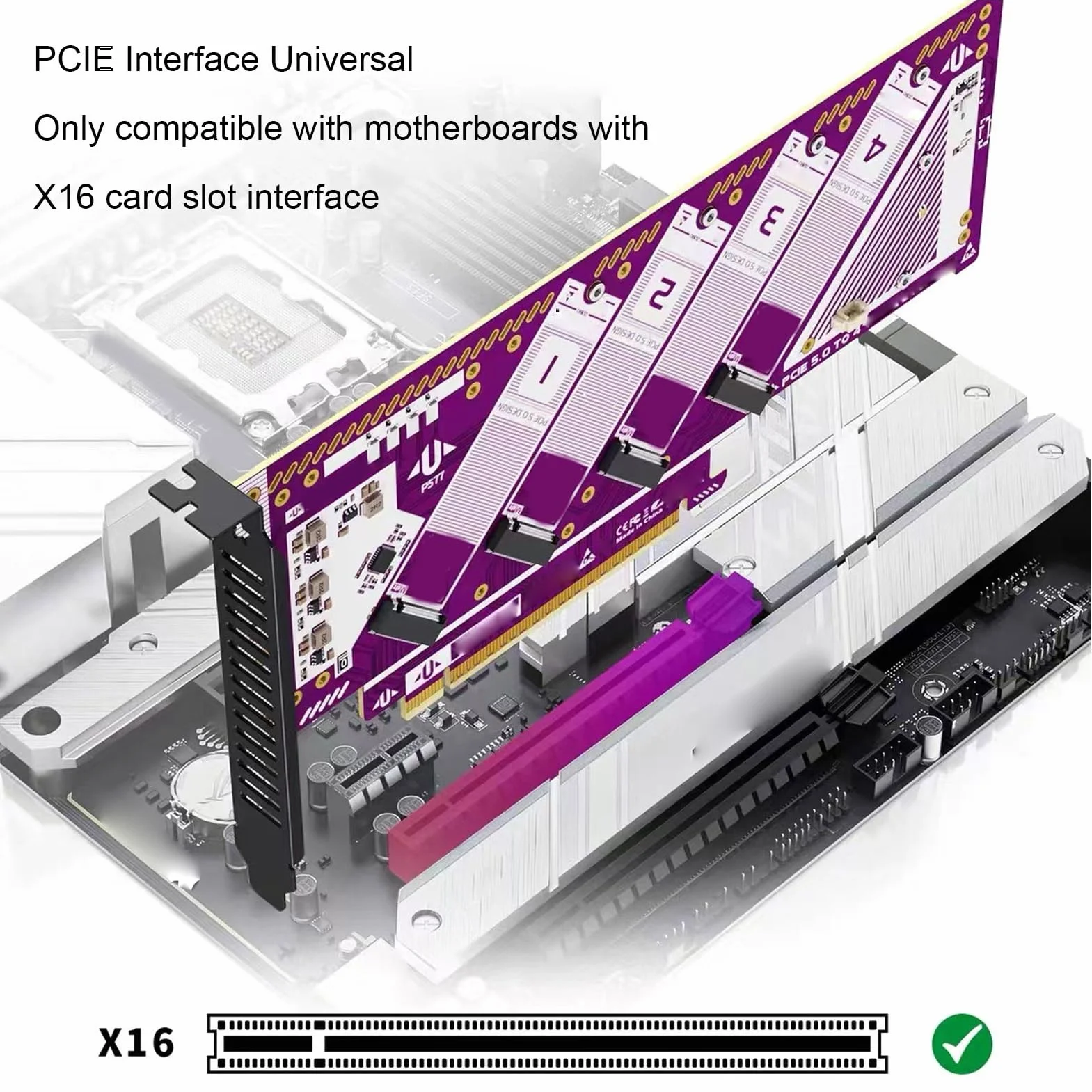 Annadue Karta Adaptera NVMe PCIe, prędkość Transferu do 512 Gb/s, grubość Warstwy Złota 15 μ, Odpowiednia do zadań Wymagających Dużej Ilości Zasobów, dla 8 Osób i Później