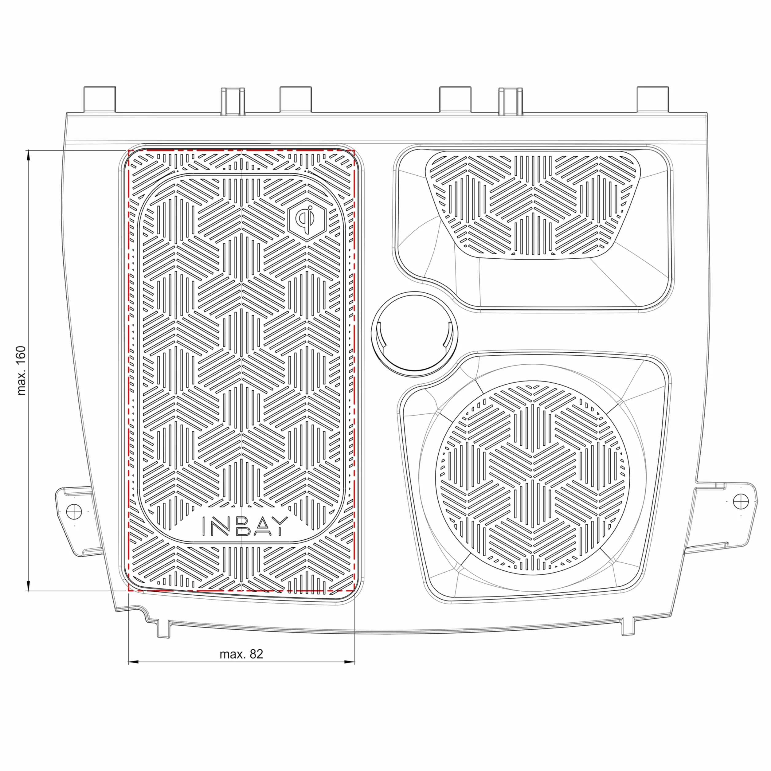 Inbay bezprzewodowa stacja ładująca/stacja ładująca do samochodu, kompatybilna z BMW serii 1 F20 F21, 10 W, ładowanie indukcyjne, pasuje do różnych smartfonów, np. iPhone Samsung itp.