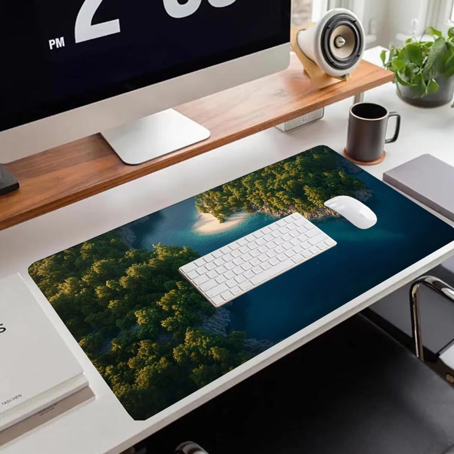 Gamingowa podkładka pod mysz 1200 x 600 x 3 mm, XXL, wodoszczelna, odporna na ścieranie, z przyszytymi krawędziami, niebieska, podkładka na biurko, poprawia prędkość i precyzję, do komputera, laptopa