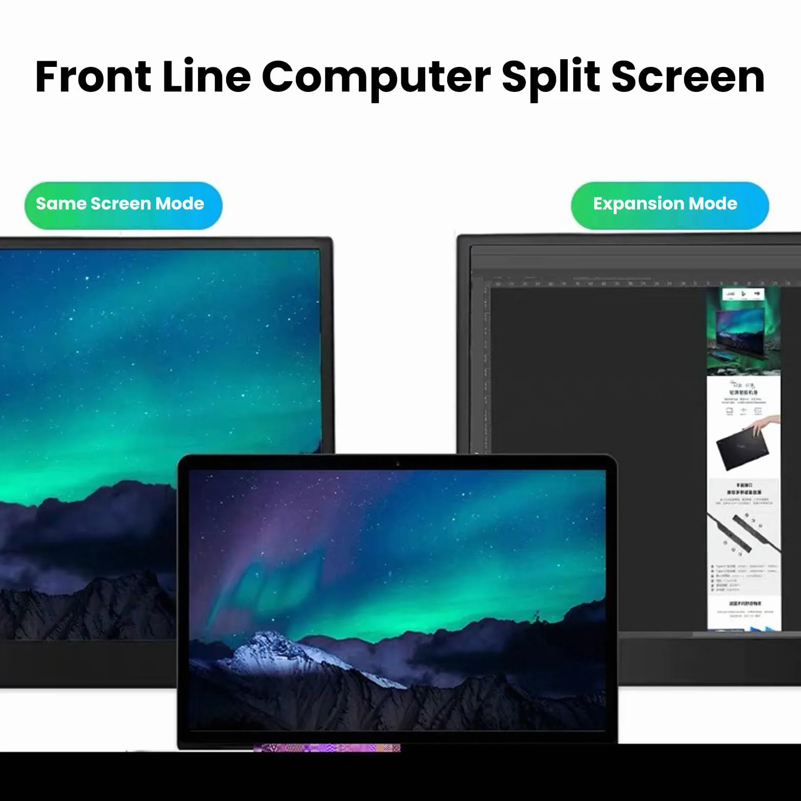 Jectse Przenośny Przedłużacz Ekranu Laptopa o Przekątnej 15,6 Cala, Wyświetlacz HD 1080P z Podwójnymi Głośnikami i Wejściem HDMI Typu C, do Konsoli do Gier na Laptopie, Smartfonie i