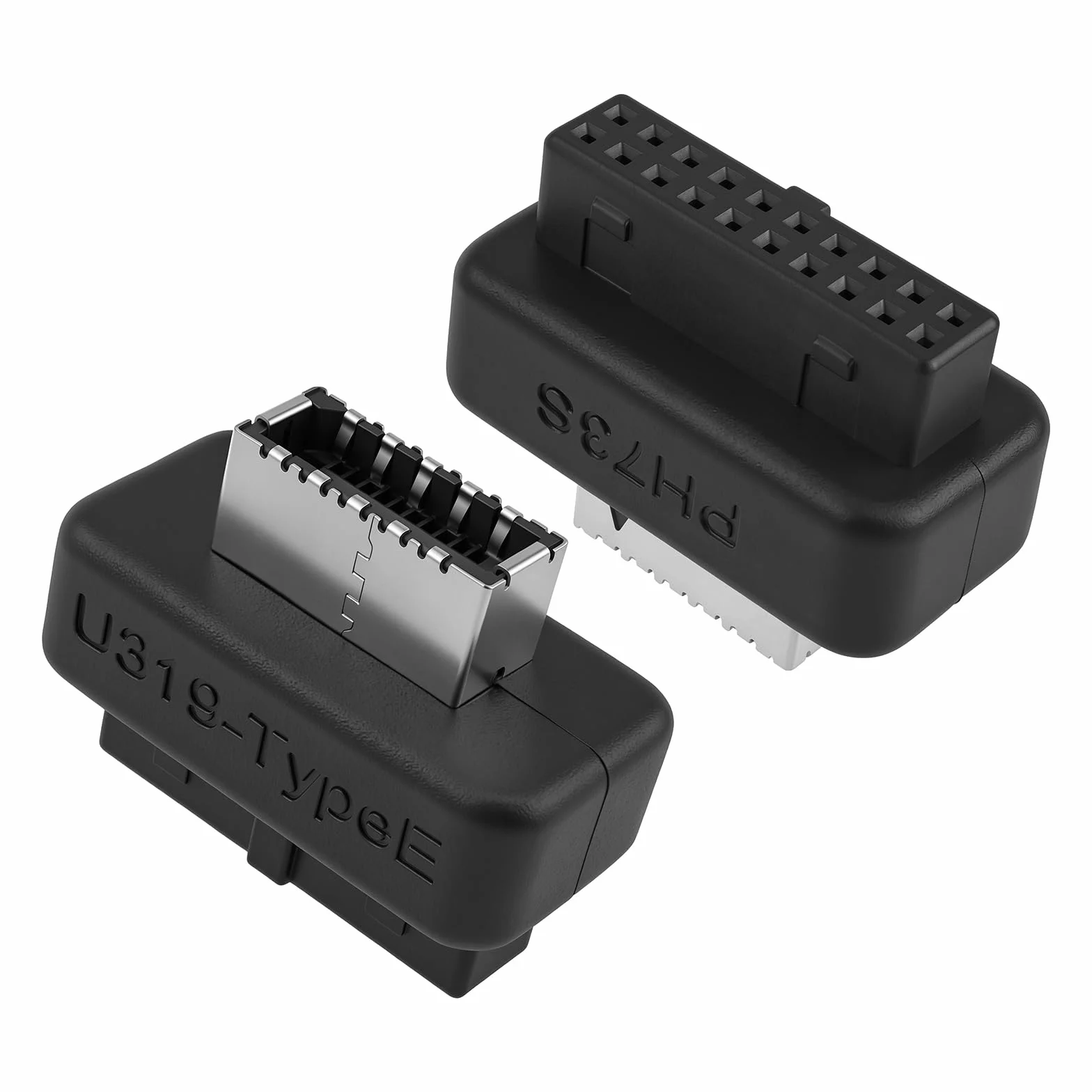 Adapter USB 3.2 Gen 1 na USB 3.2 Gen 2, wewnętrzny pionowy adapter USB na panel przedni do płyty głównej PC 19-pinowy USB 3.0 na typ E/USB C (2 szt.)