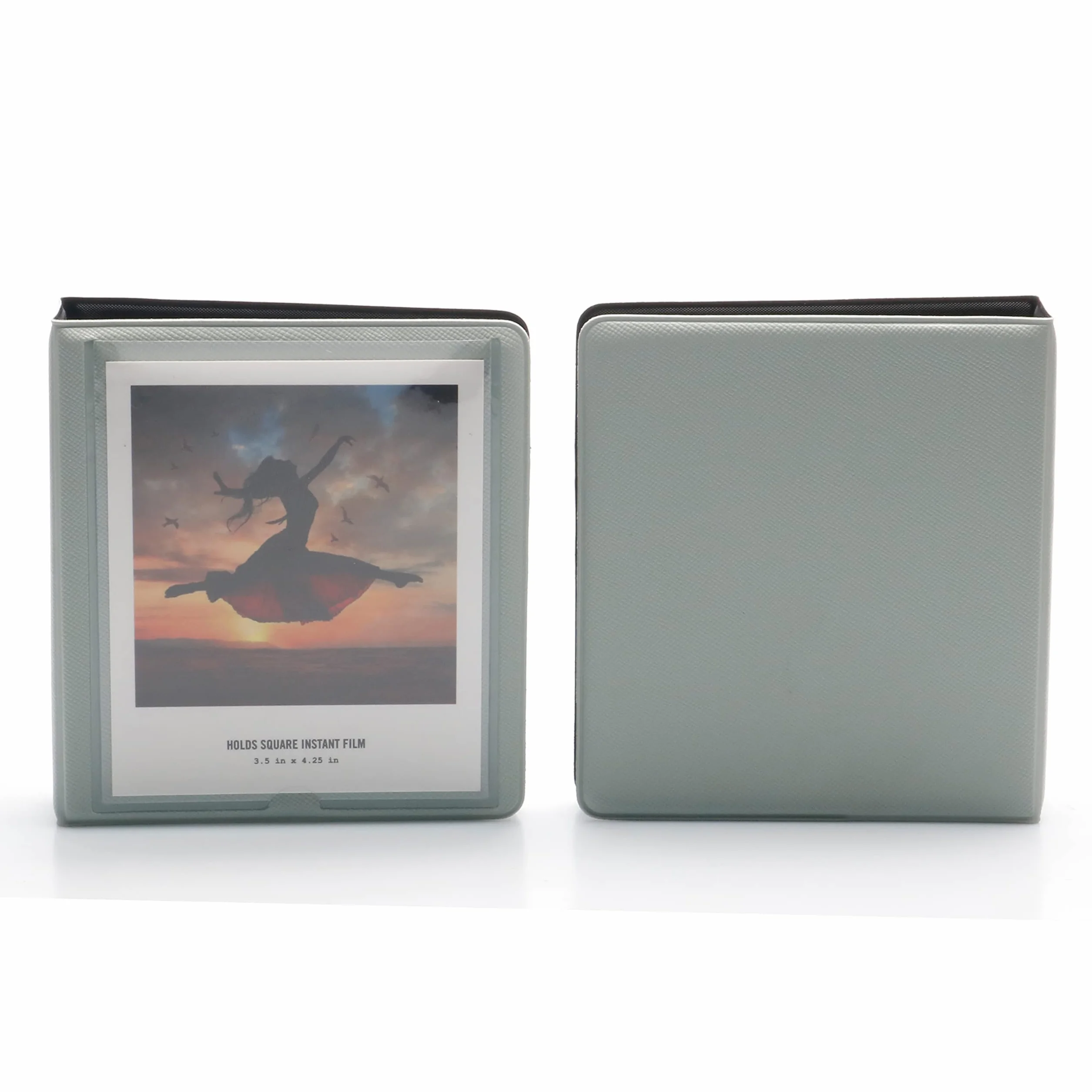 Album fotograficzny z 33 kieszeniami do aparatu błyskawicznego Polaroid, pasuje na zdjęcia 8,9 x 10,8 cm, materiał PVC i wodoodporny (szary, 1)