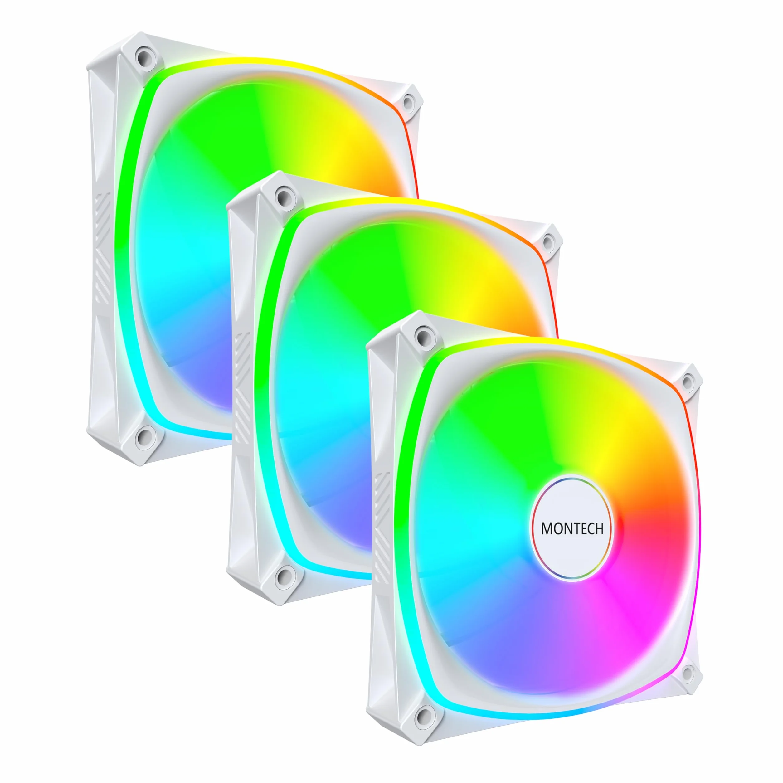 Montech AX120 PRO PWM Lüfter, ARGB - 3er-Pack, 120mm, weiß
