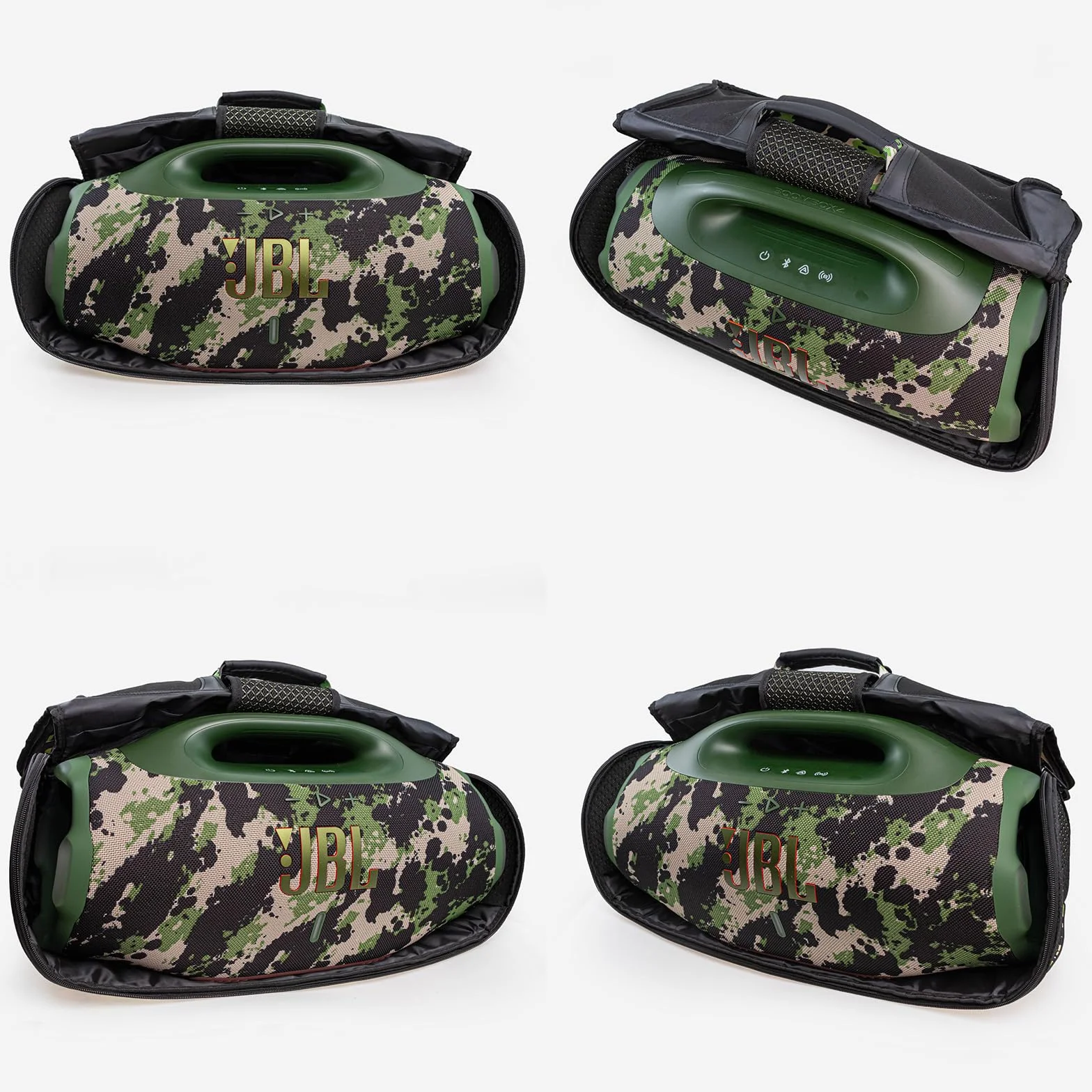 Futerał Przenośny Pokrowiec Etui Torba Transportowa Podróżny Akcesoria z Paskiem do JBL Boombox 4 przenośny głośnik Bluetooth,Dodatkowa Torba do Mikrofon,ładowarkę,Moro