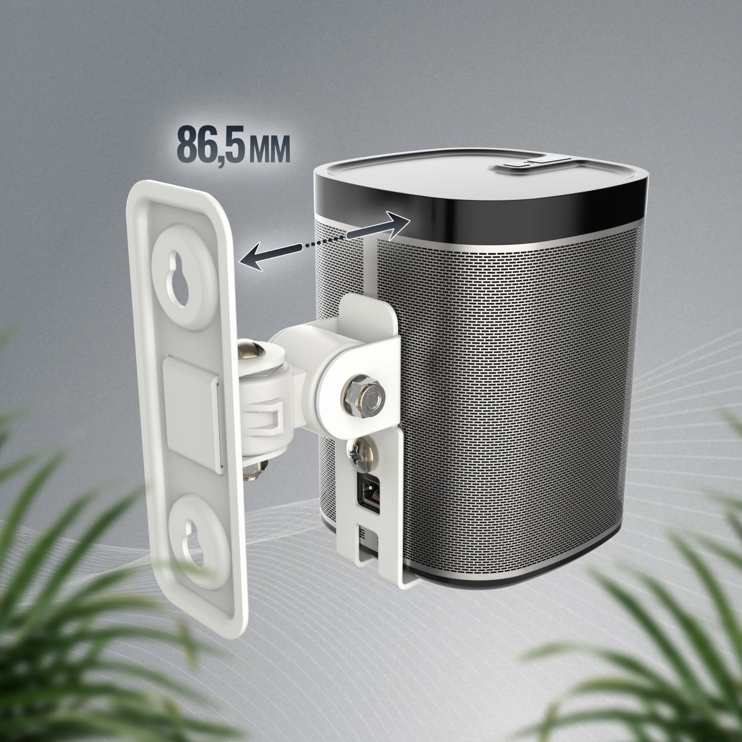 RICOO Uchwyt Ścienny do Głośnika, Kompatybilny z SONOS Play:1™, Uchwyt LH431-W Wychylny, Pochylny, HiFi Audio Boxing, Zawieszenie, Głośnik Ścienny