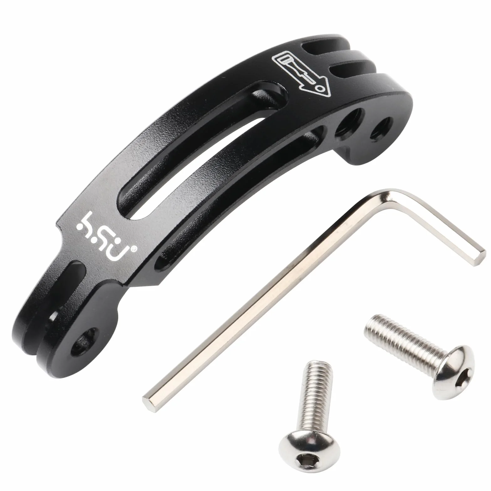 HSU Zakrzywione ramię przedłużające do GoPro ze stopu aluminium 7,6 cm
