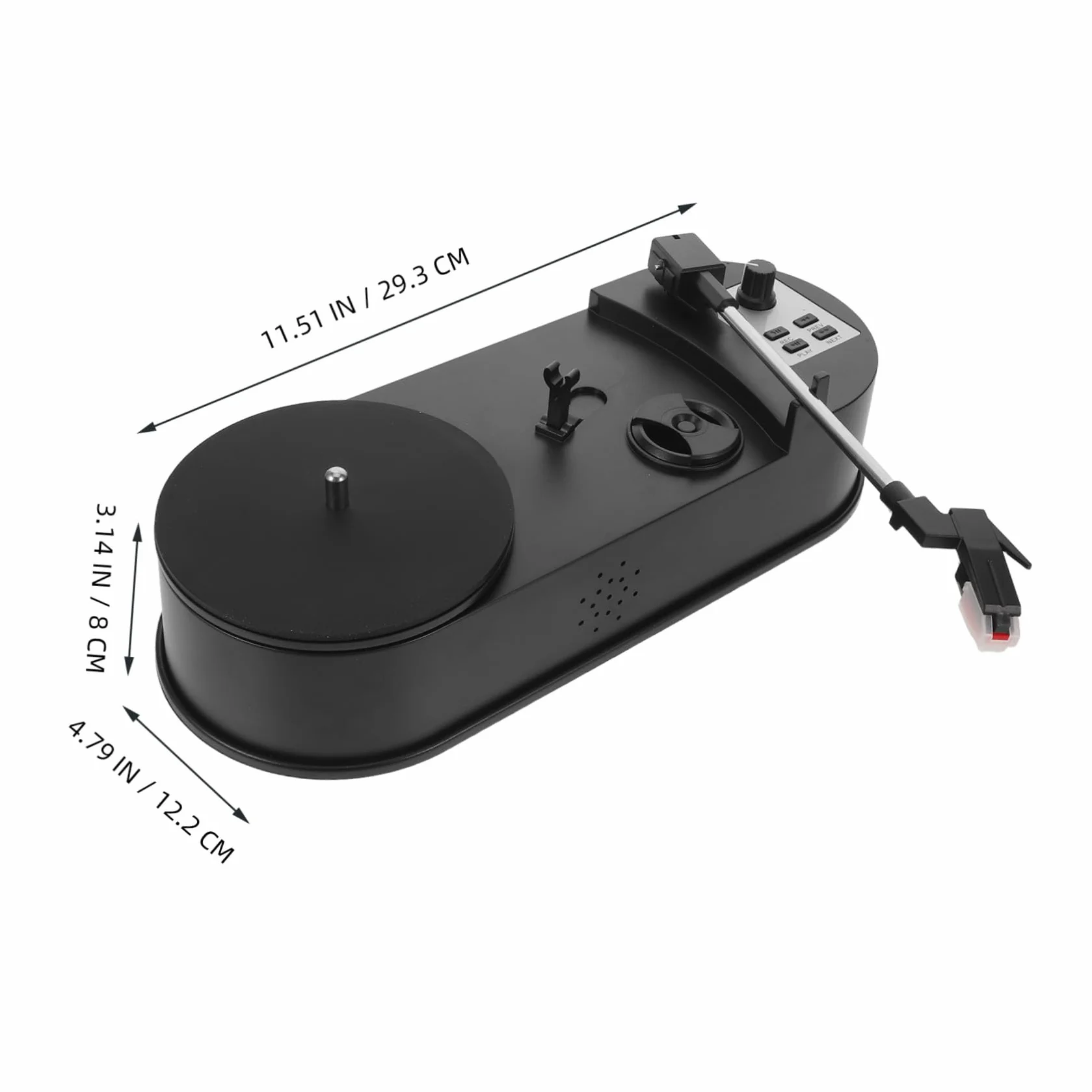 NUOBESTY USB Odtwarzacz Muzyki Winylowej Przenośny Głośnik W Stylu Vintage Retro Z Głośnikiem Odtwarzacz Albumów Abs Czarny