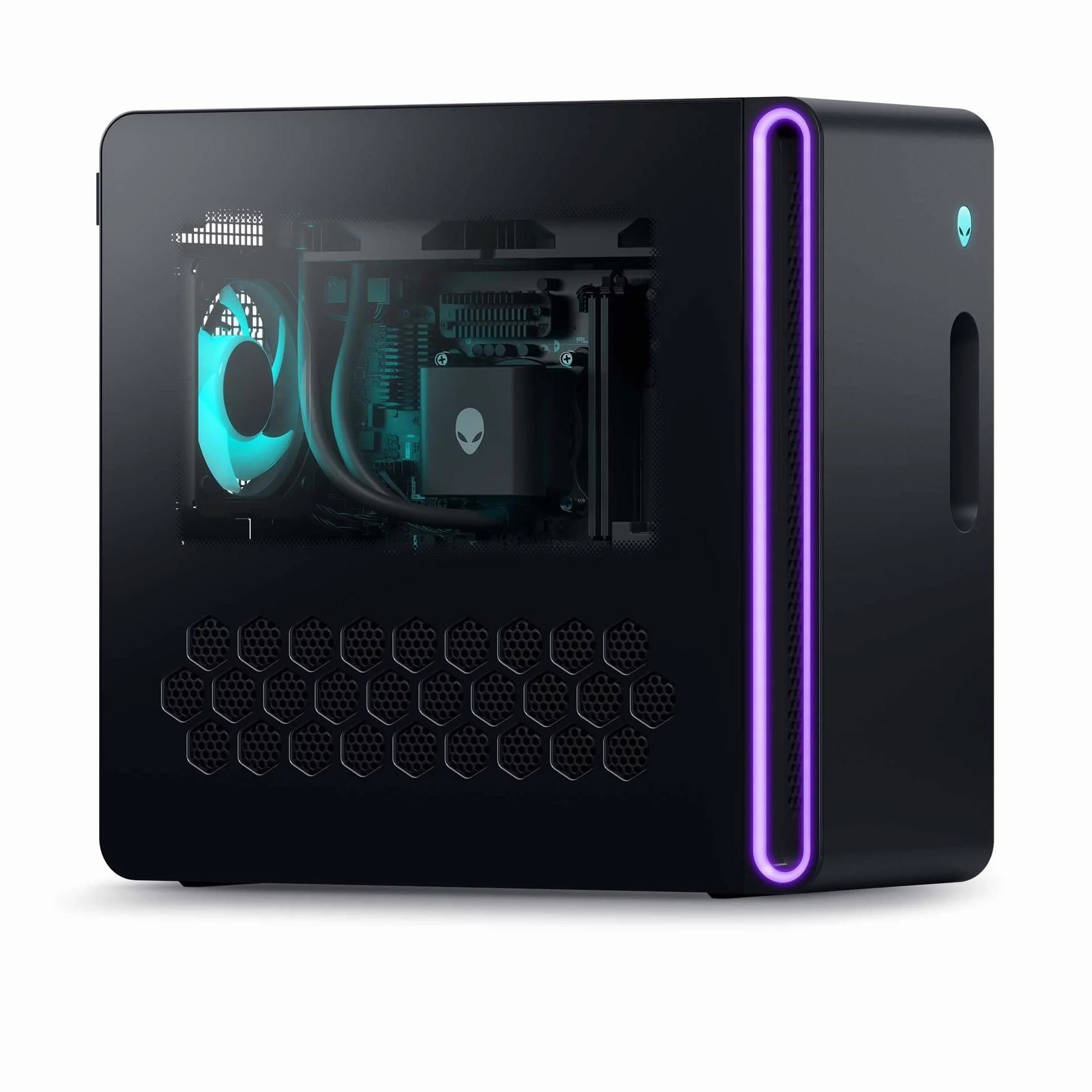 Alienware Aurora PC Gamer ACT1250 - Intel Core Ultra 7 265F, Nvidia GeForce RTX 5060 Ti, 16GB DDR5, 1TB SSD, Windows 11 Home, USB-C, przezroczysty panel boczny, PSU 500W - czarny bazalt
