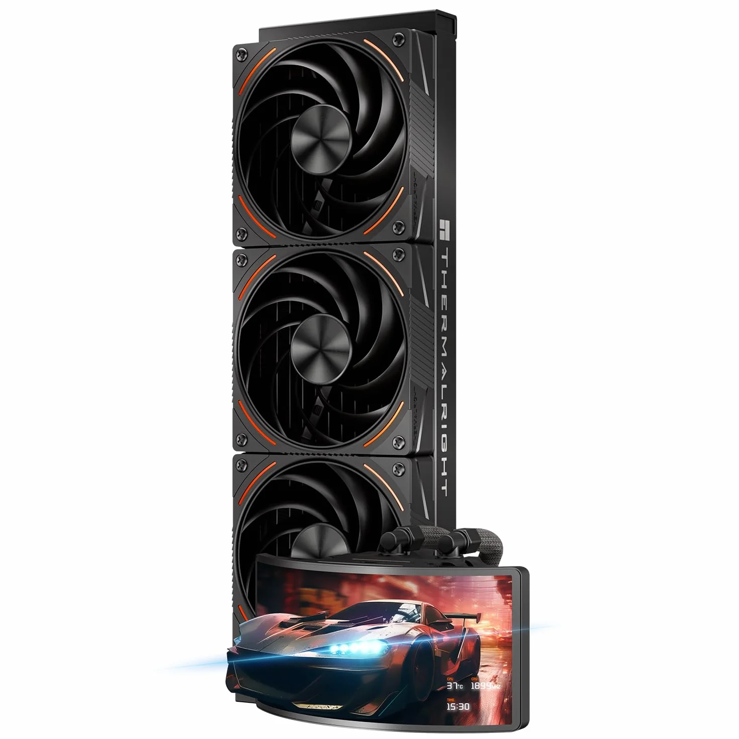 Thermalright Rainbow Vision 360 TURBO ARGB Black chłodnica cieczy CPU, do AM5 / Intel LGA1851 / 1700, 6,67-calowy zakrzywiony ekran magnetyczny przyssawka o rozdzielczości 2400 x 1080
