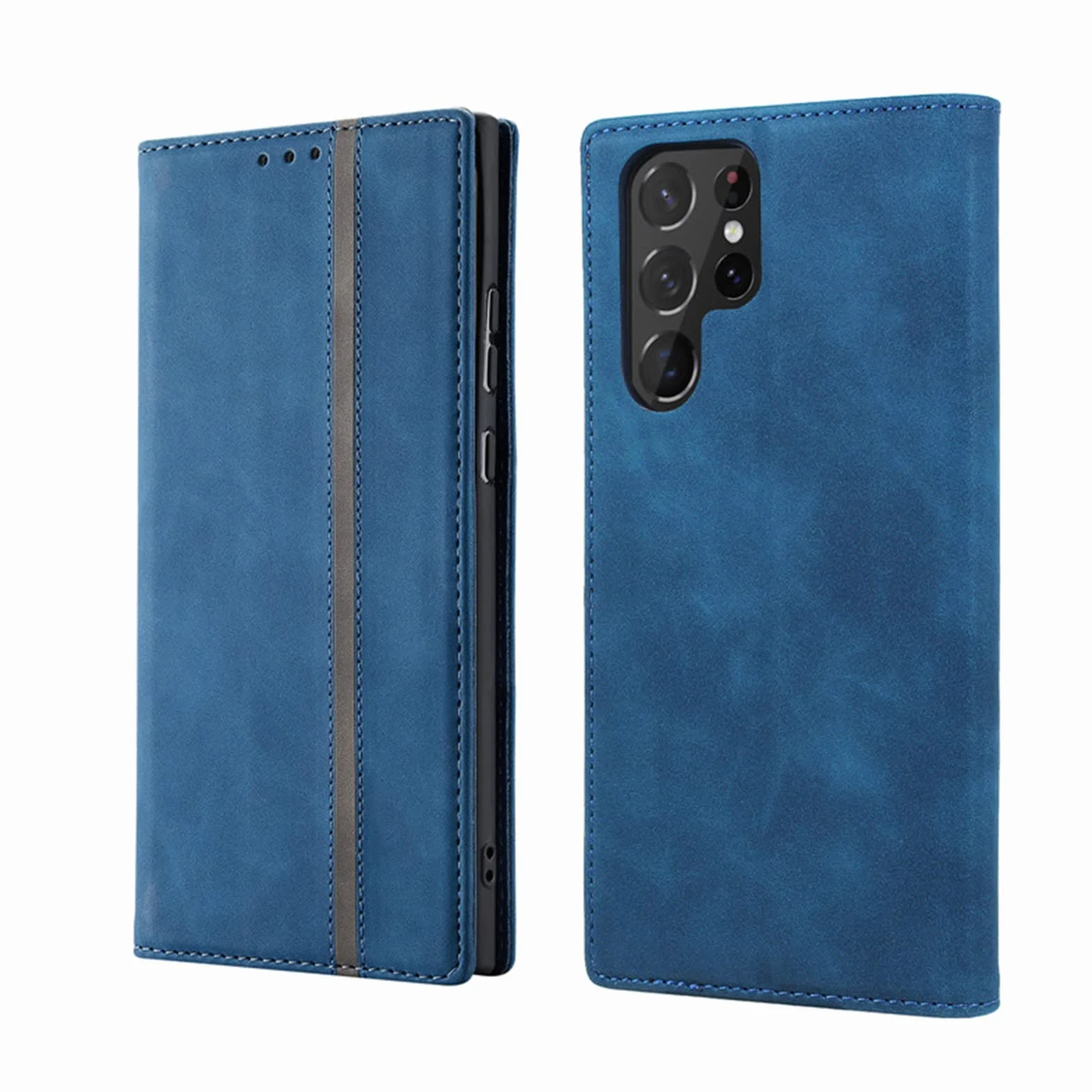 Etui do Samsung Galaxy S22/S22 Plus/S22 Ultra, skórzany portfel etui z przegródką na karty gotówkę magnetyczne zamknięcie etui z klapką na telefon, niebieskie, S22 Plus 6,5 cala