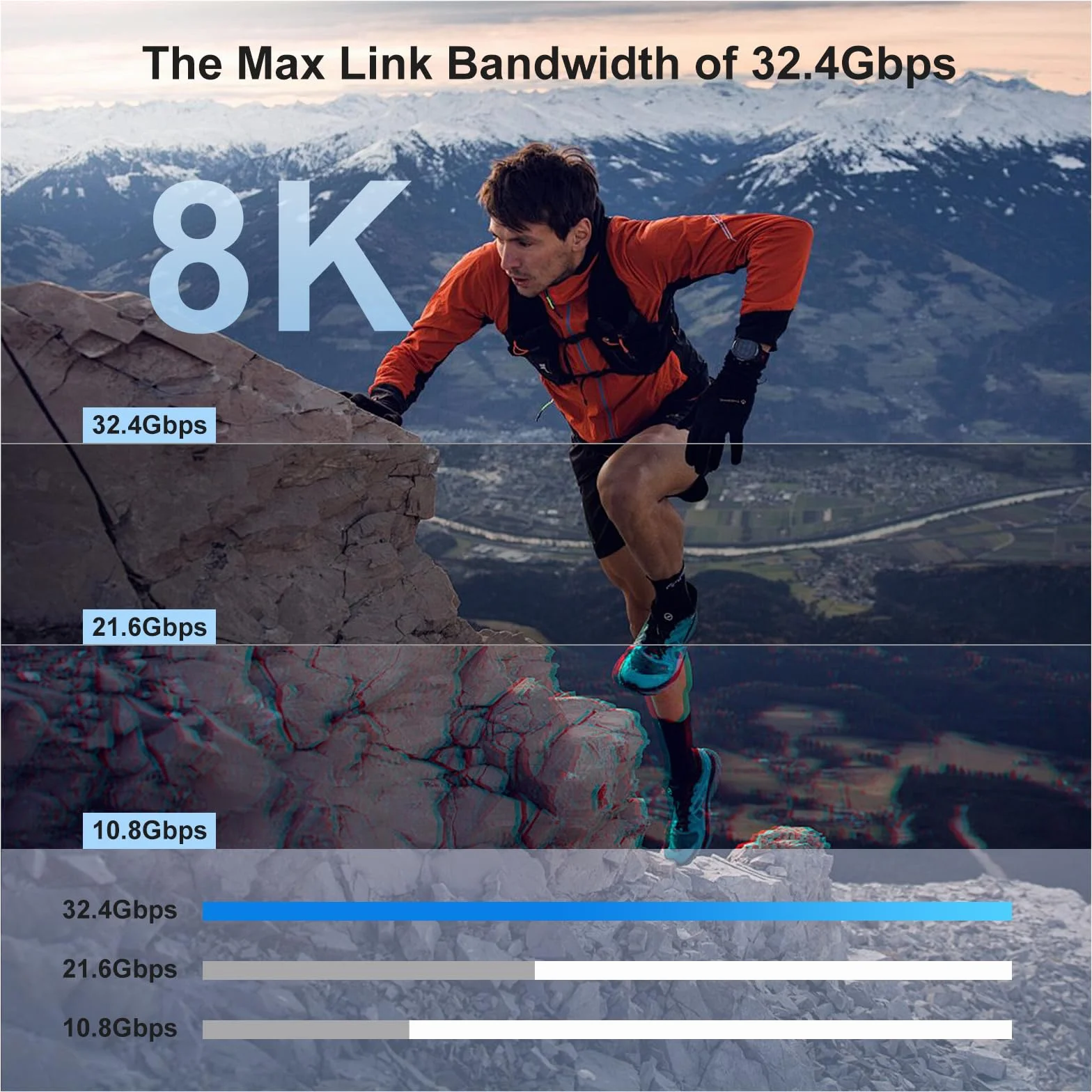 Mugust Kabel USB C na DisplayPort 1.4, 8K, 60 Hz, 30 Hz, 4K, 240 Hz, 144 Hz, HDR, VRR, Thunderbolt 4, 3, DP1.4, kabel kompatybilny z iPhone 17 MacBook Pro Air M2 Mac mini M4 iPad Pro Air 5 Surface Pro