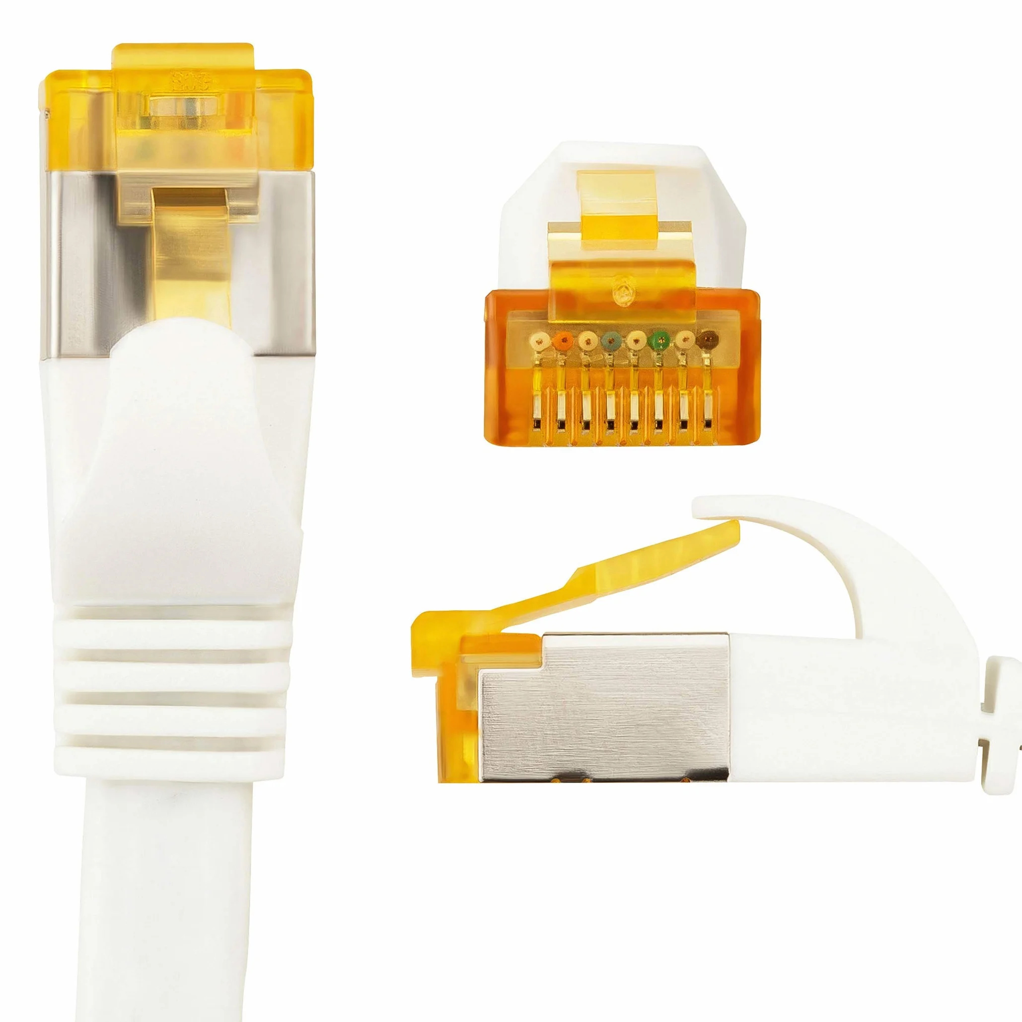 SEBSON Ethernet 15m - CAT7 Kabel Internetowy RJ45 Gigabit 10 Gbit/s U-FTP, płaski Kabel Sieciowy do Router, Telewizora, Laptopa