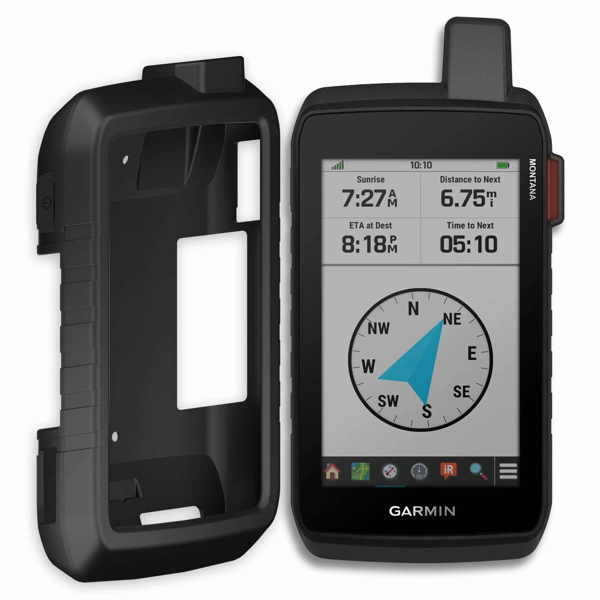 Etui z silikonu dla Garmin Montana 700 700i 710 710i 750i 760i mocny przenośny nawigator GPS, trwały, antypoślizgowy, odporny na wstrząsy (Czarny)