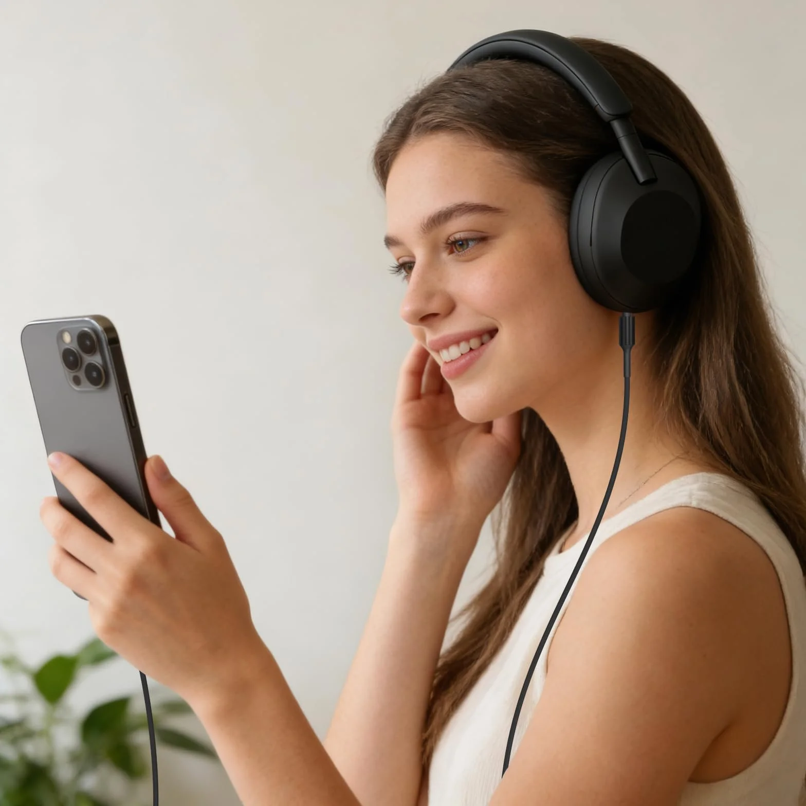 Zamienny kabel audio WH-1000X do słuchawek Aux kompatybilny z Sony MDR-XB950BT MDR-1000X WH-1000XM2 WH-1000xm3 WH-CH700N MDR-100ABN MDR-1A MDR-1ADAC MDR-XB950N1 słuchawki bezprzewodowe (czarne)