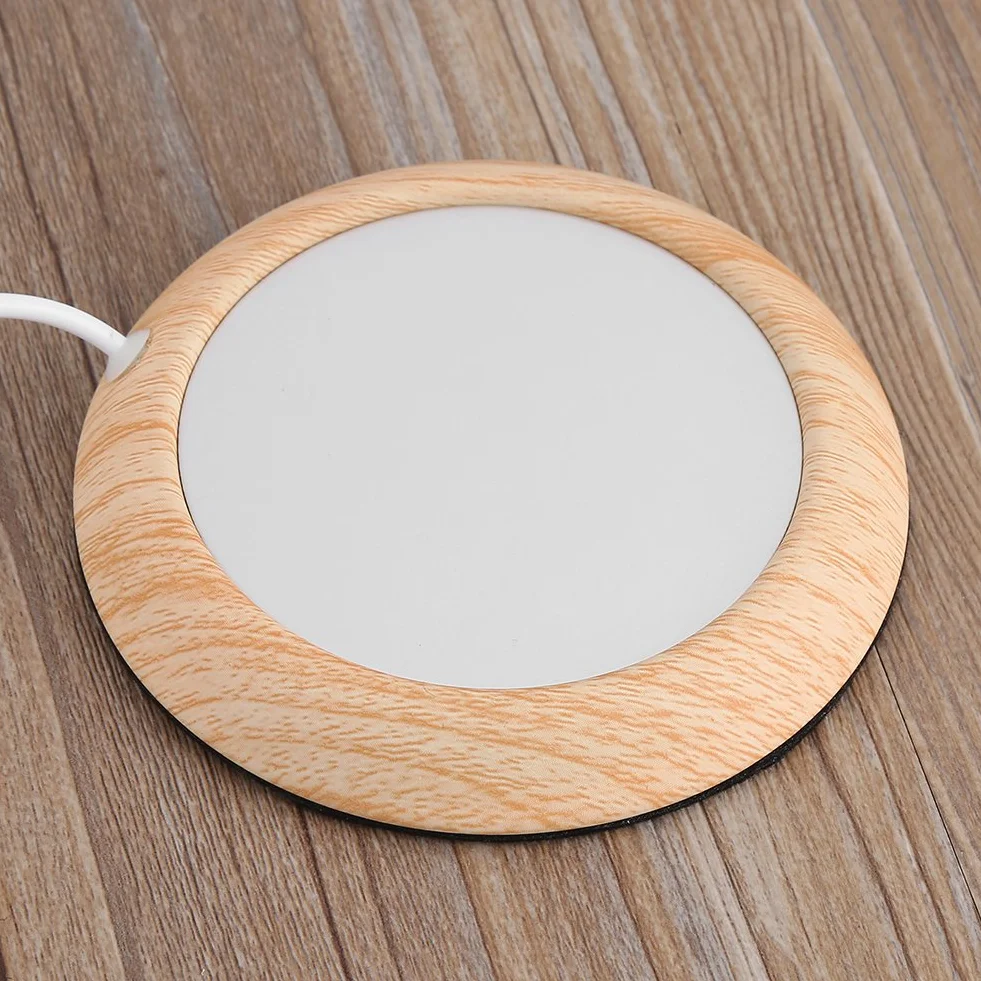 USB podgrzewacz do kubka z ziarna drewna, elektryczna mata do herbaty i kawy