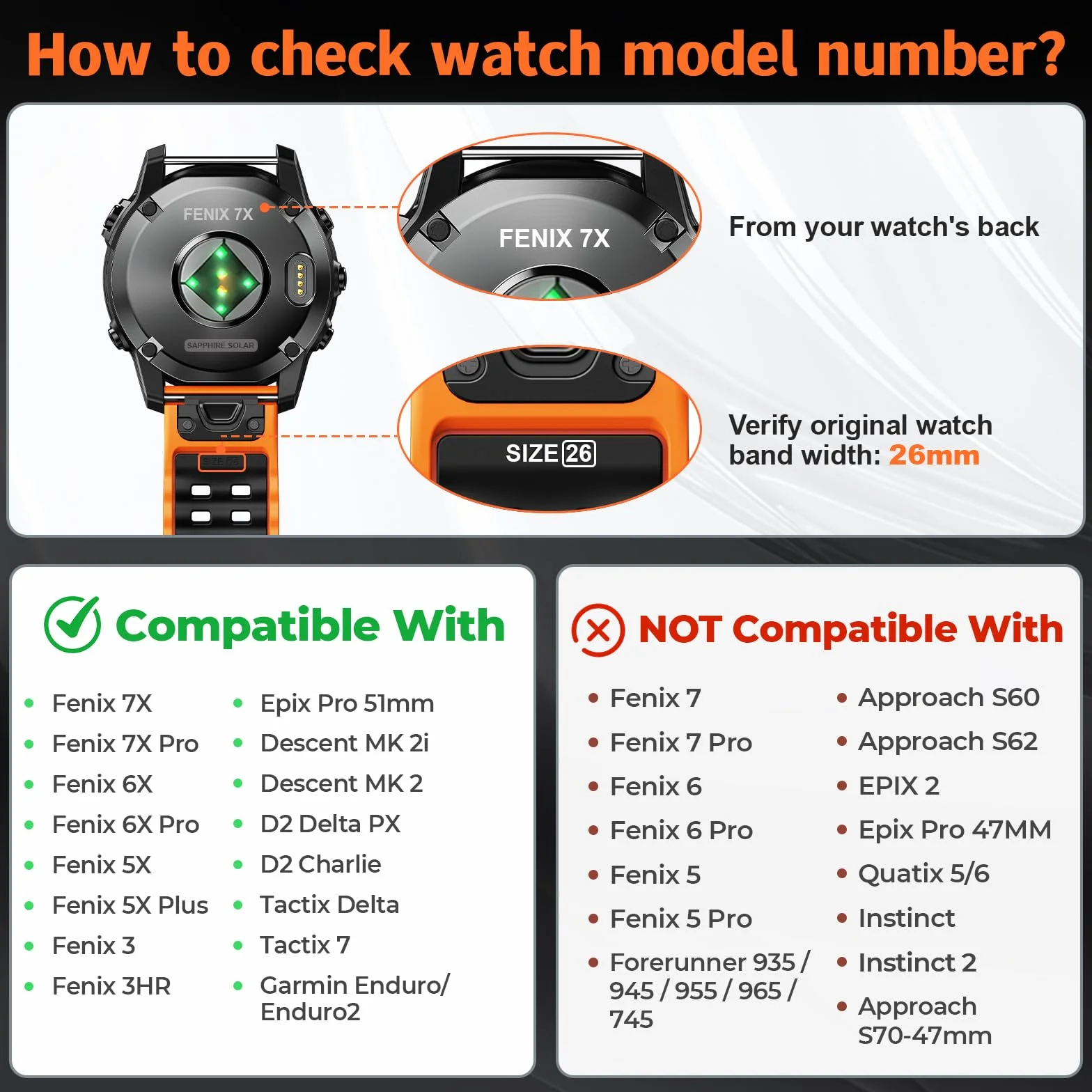 Pasek kompatybilny z Garmin Quickfit 22 mm 26 mm