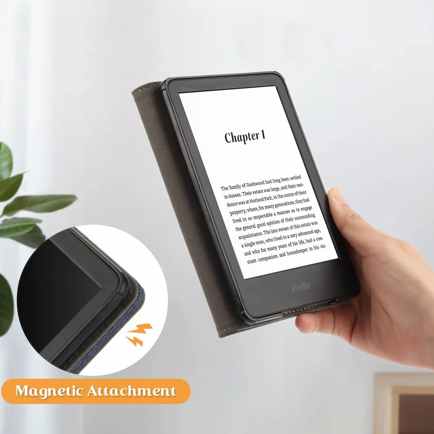 MOKASE Etui Fit for 6" Kindle Paperwhite 5/6/7. Generacji 2012,2013,2015,2016 (Model: EY21 / DP75SDI), Pokrowiec ze skóry pu, Inteligentną Automatyczne Budzenia/Uśpienia z gniazdem na kartę, Purple