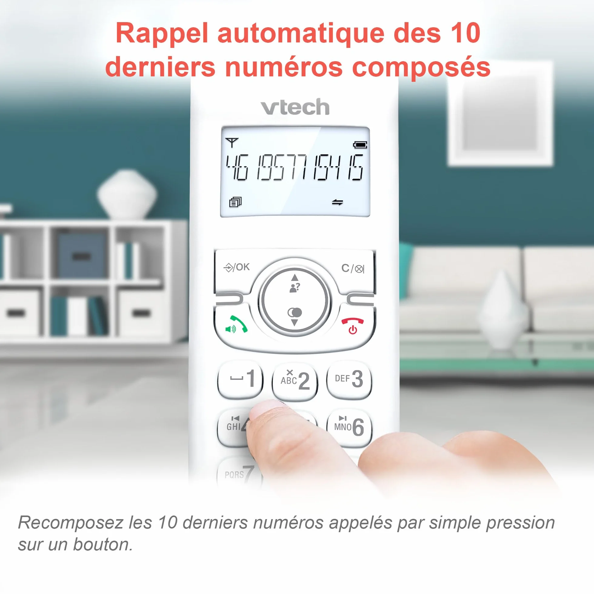 VTech CS1551 Bezprzewodowy telefon DECT z 2 słuchawkami z ładowarką, automatyczną sekretarką, blokadą połączeń, identyfikatorem dzwoniącym/połączenia oczekującego, głośnikiem, podświetlanym ekranem i