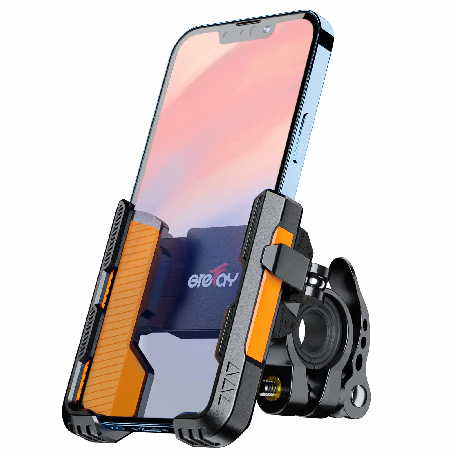 Grefay Uchwyt na Telefon Rowerowy (Szybki Demontaż 1S) uchwyt na Telefon Motocyklowy z 2 Portami z Obrotem 360 na Zewnątrz Uchwyt na Telefon na Kierownicę do Scooter do Smartfona 4.0-7.0
