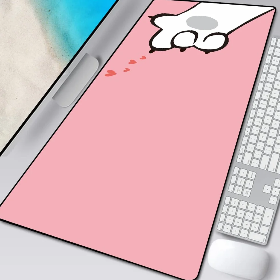 Duża podkładka pod mysz anime różowa urocza łapa kota akcesoria do gier kawaii biuro klawiatura komputerowa podkładka pod mysz XXL PC gracz laptop biurko mata