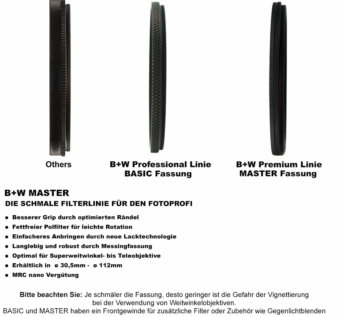 B+W Filtr UV MRC Nano Master 55 mm (16 x hartowany, Slim, Premium) 1101502 czarny