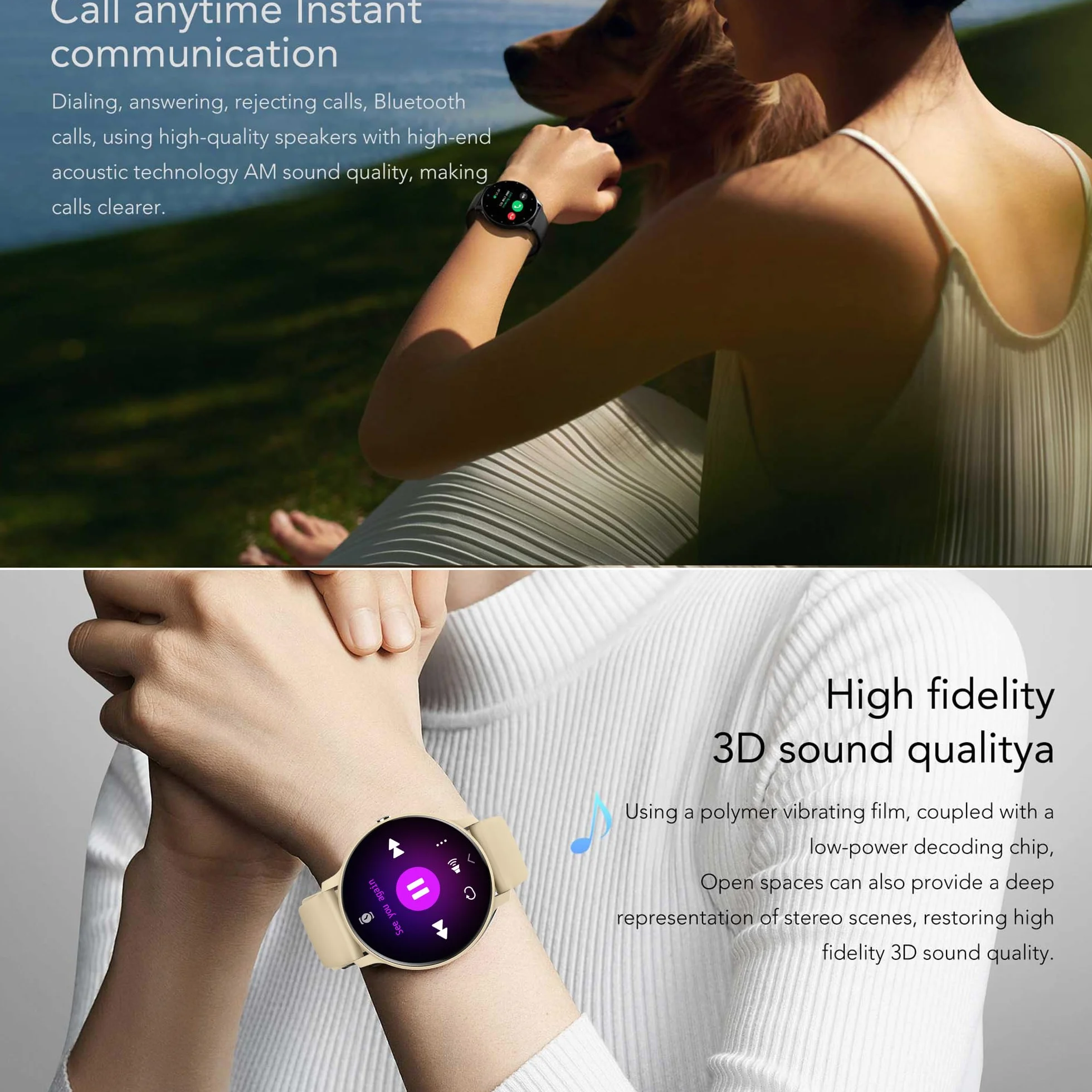 Smartwatche Mężczyźni z Funkcje Telefonu Bluetooth, Sportowy Smartwatch 1,39 Cala ze 123 trybami Sportowymi, Pomiarem Tętna, Odtwarzaczem Muzycznym, Wodoodpornością 5AMT dla Android iOS (Złoto)