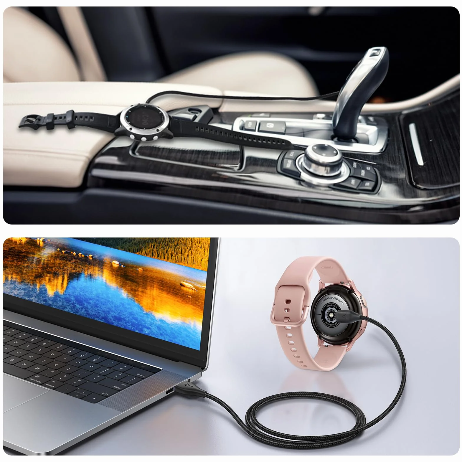Kabel do ładowania Garmin Fenix 7 6 5 4 3, USB A do ForeAthlete 245 745 935 945, Approach S10 S12 S60 S62, 2 szt. + adapter