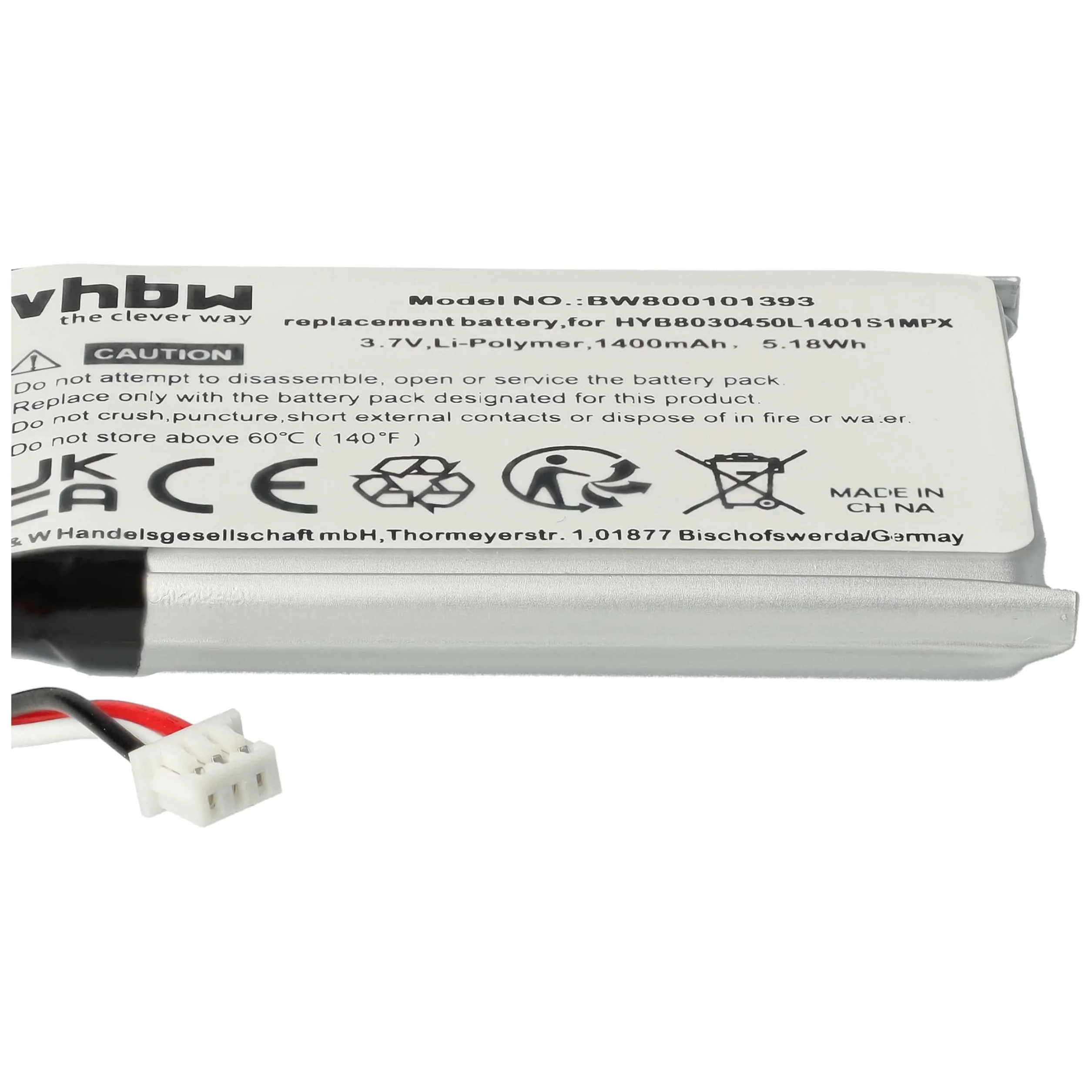 Bateria LI-ION (1400 mAh) nadaje się do VDO Dayton, PN1000, PN2050, PN 1000 2050 zamiennik HYB8030450L1401S1MPX