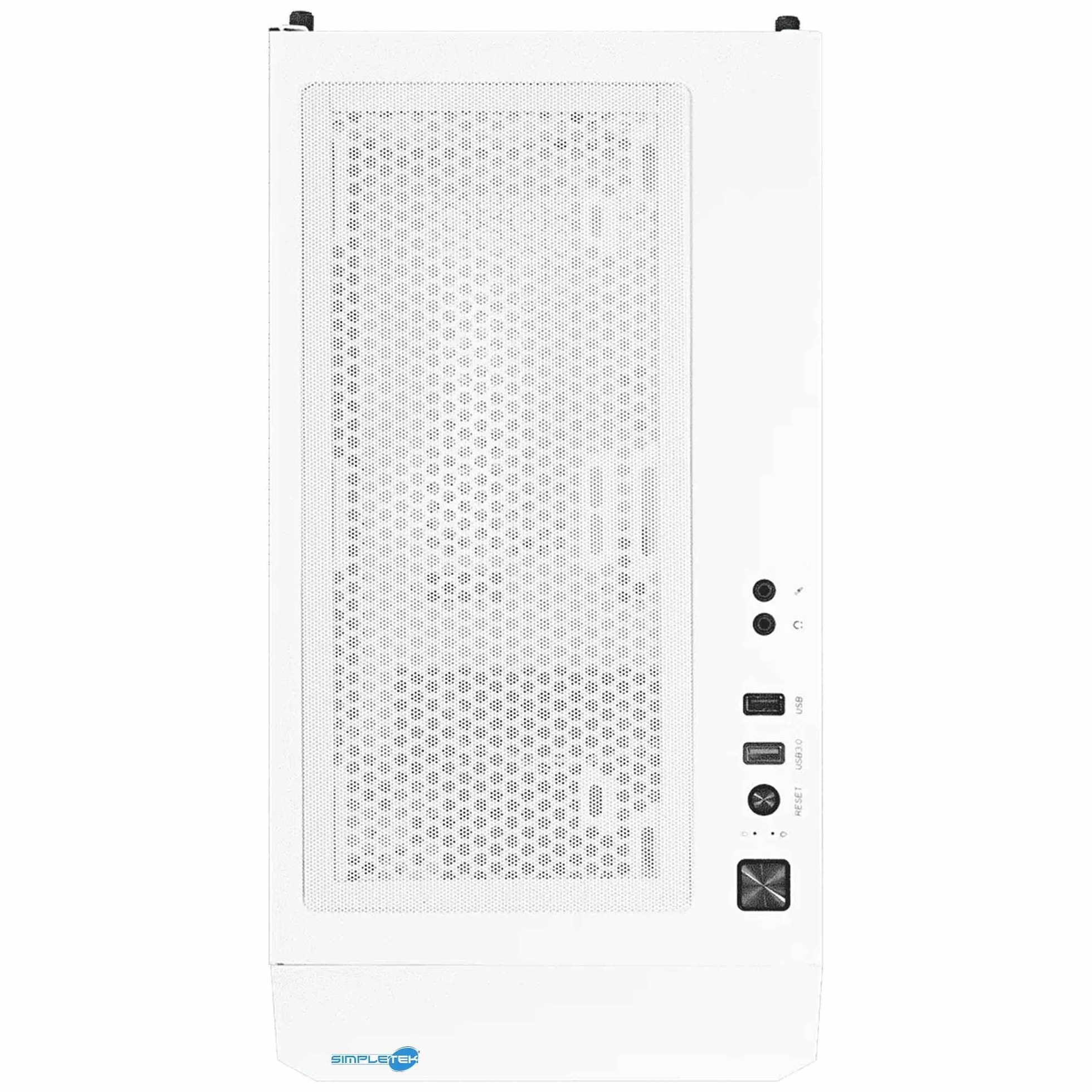 SIMPLETEK - Obudowa RGB biała - kompatybilna z Noua Orizon M111 | E-ATX m-ATX mini-ITX ATX - 2x 3,5" - 1x 2,5" | bez zasilacza