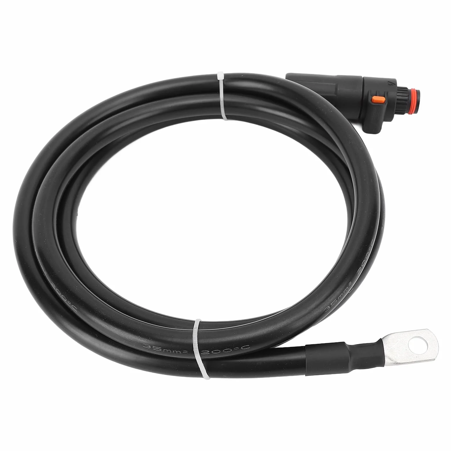 Kabel Falownika Akumulatora Miedziany Silikonowy Przewód Zasilający SC35 8-zaciskowy Czarny Prosty Wtyk Elastyczne Połączenie do Motoryzacji Słoneczna łódź Morska RV Samochód Motocykl (1,5m)