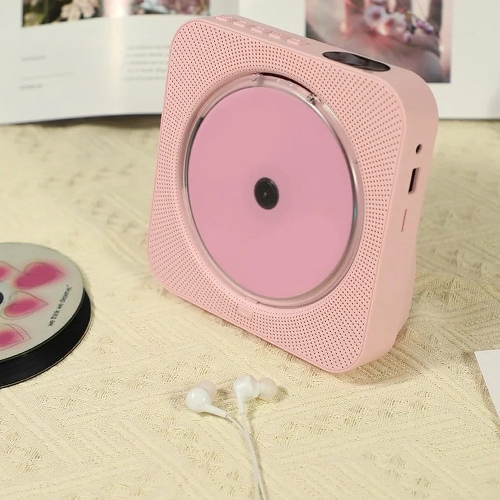 Kompaktowy przenośny odtwarzacz CD z pilotem, napędem USB i odtwarzaniem kart TF, do funkcji radia FM, lekki odtwarzacz muzyki z portem USB-C (zielony)