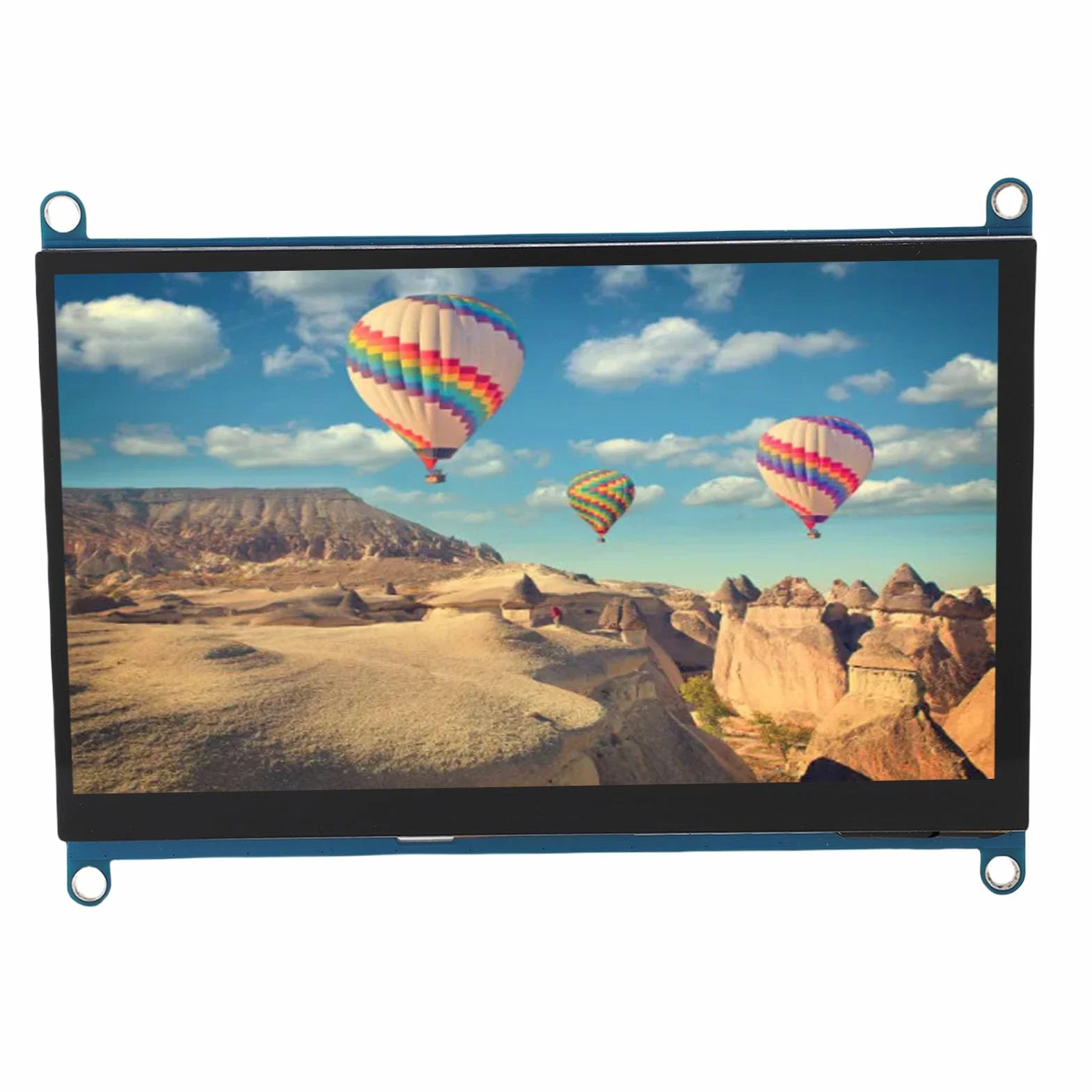 GOWENIC Wszechstronny 7-calowy Ekran Dotykowy RGB z 2 Głośnikami, rozdzielczość 1024 X 600 do Obsługi RasPi, Towarzysz Multimedialny