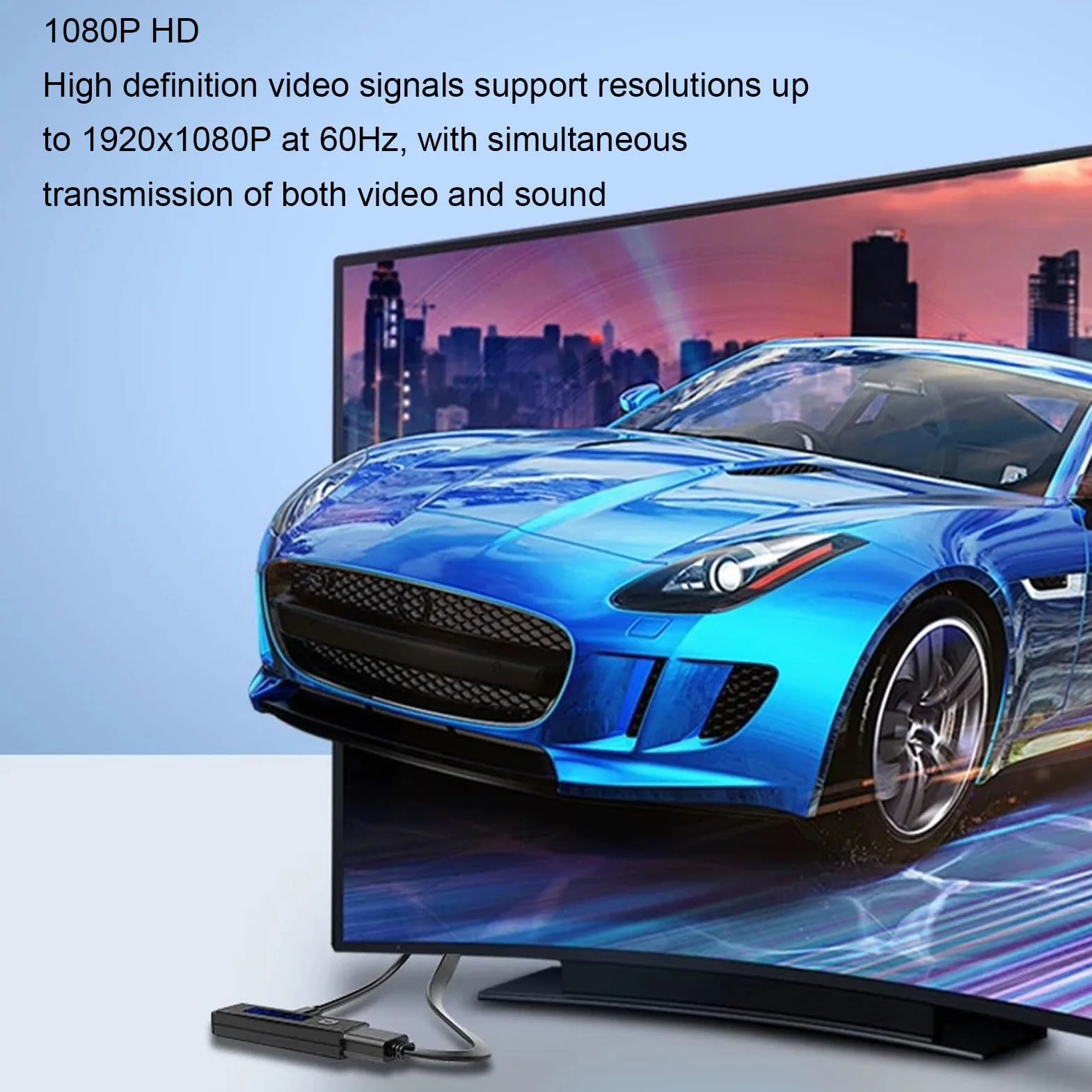 Bezprzewodowy Nadajnik i Odbiornik Multimedialny HD, Dekodowanie 5G 2.4G 4K 1080P Wyjście Typu Plug and Play Zasięg 197 Stóp, z anteną LDS do Laptopa PC, Projektora TV Box (Czarny)