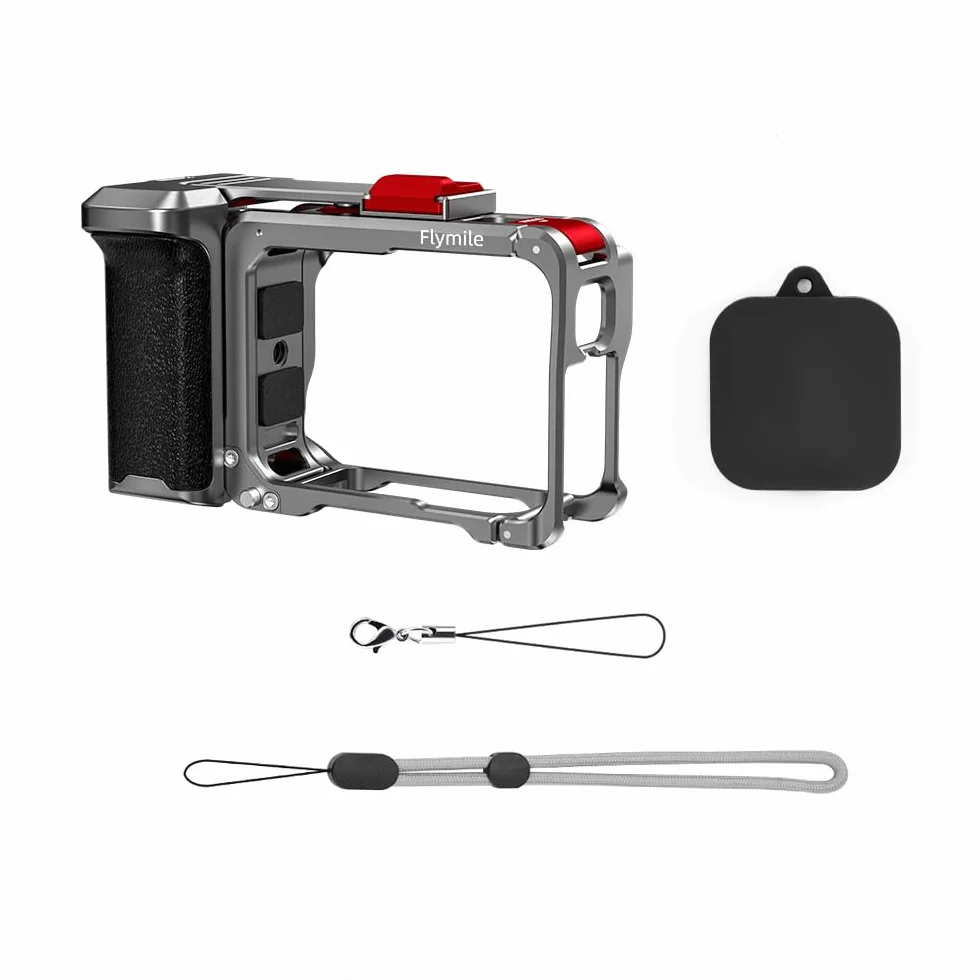 Uchwyt ochronny do aparatu Insta360 Ace Pro 1/Ace Pro 2 - sportowy uchwyt do fotografowania ze stopu aluminium z osłoną obiektywu i paskiem na nadgarstek, antypoślizgowy stabilizator akcesoria do
