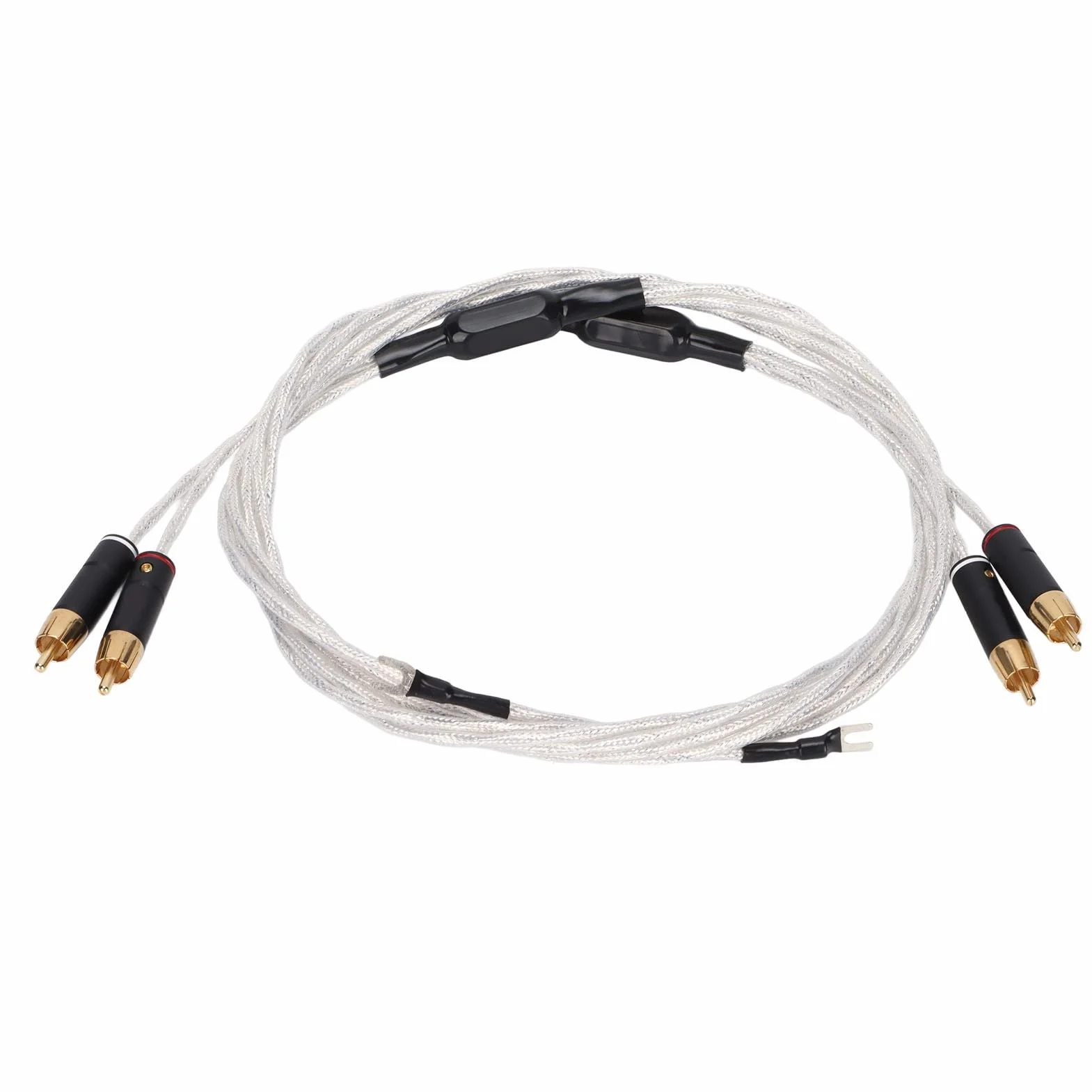 Kabel Xangsane XS-0608 dla Audiofilów, Srebrzenie z Czystej Miedzi, Poprawa Jakości Dźwięku, Męski na Męski do Płyt Winylowych (1M)