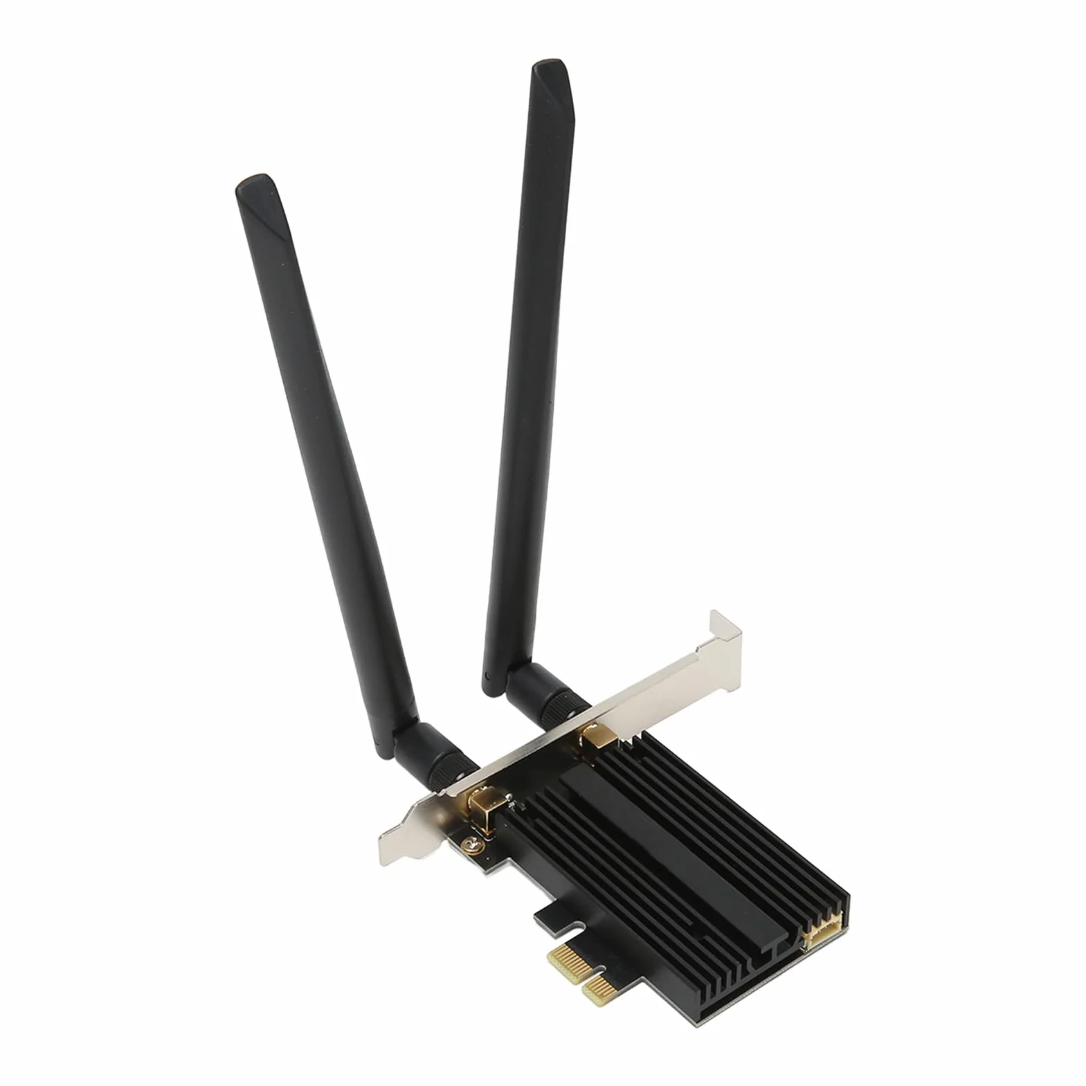 Karta WiFi 6E PCIe, Trójzakresowy Adapter Bezprzewodowy PCIe, Zabezpieczenia WPA3, BT5.2, Podwójna Antena, Przeciwzakłóceniowa, Karta PCIe WiFi dla Win 10/11 64-bitowy, Plug and