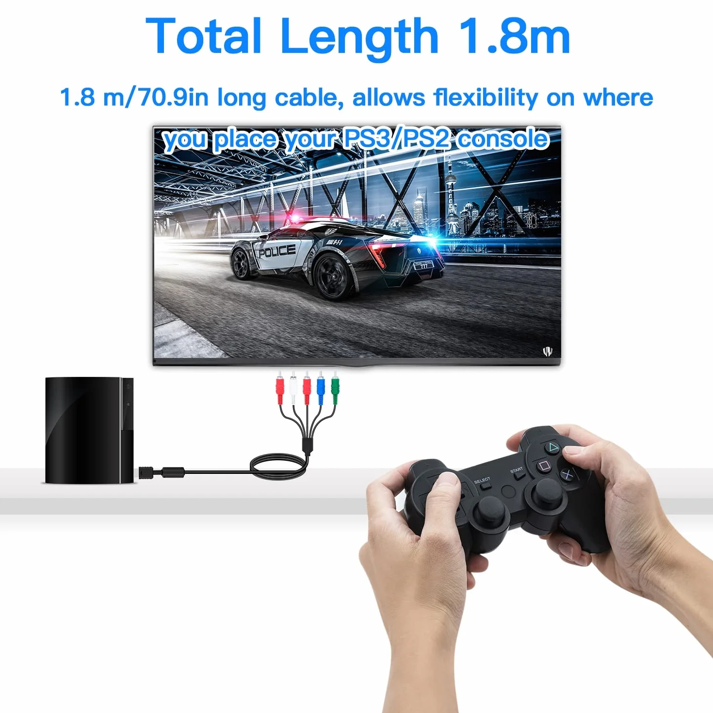 Kabel AV komponentowy HD do Sony PlayStation PS2 PS3