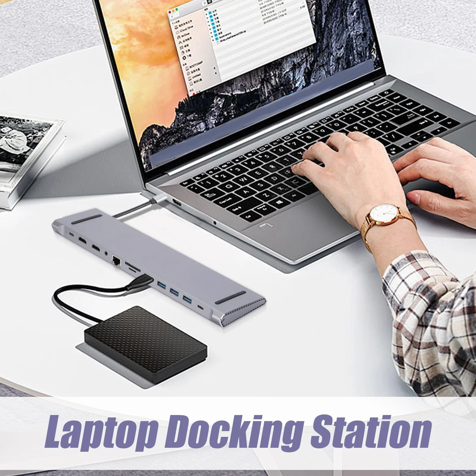 Stacja dokująca do koncentratora komputerowego, stacja dokująca do laptopa USB C, rozdzielacz USB o dużej prędkości, koncentrator rozszerzeń adaptera C do laptopa telefonu