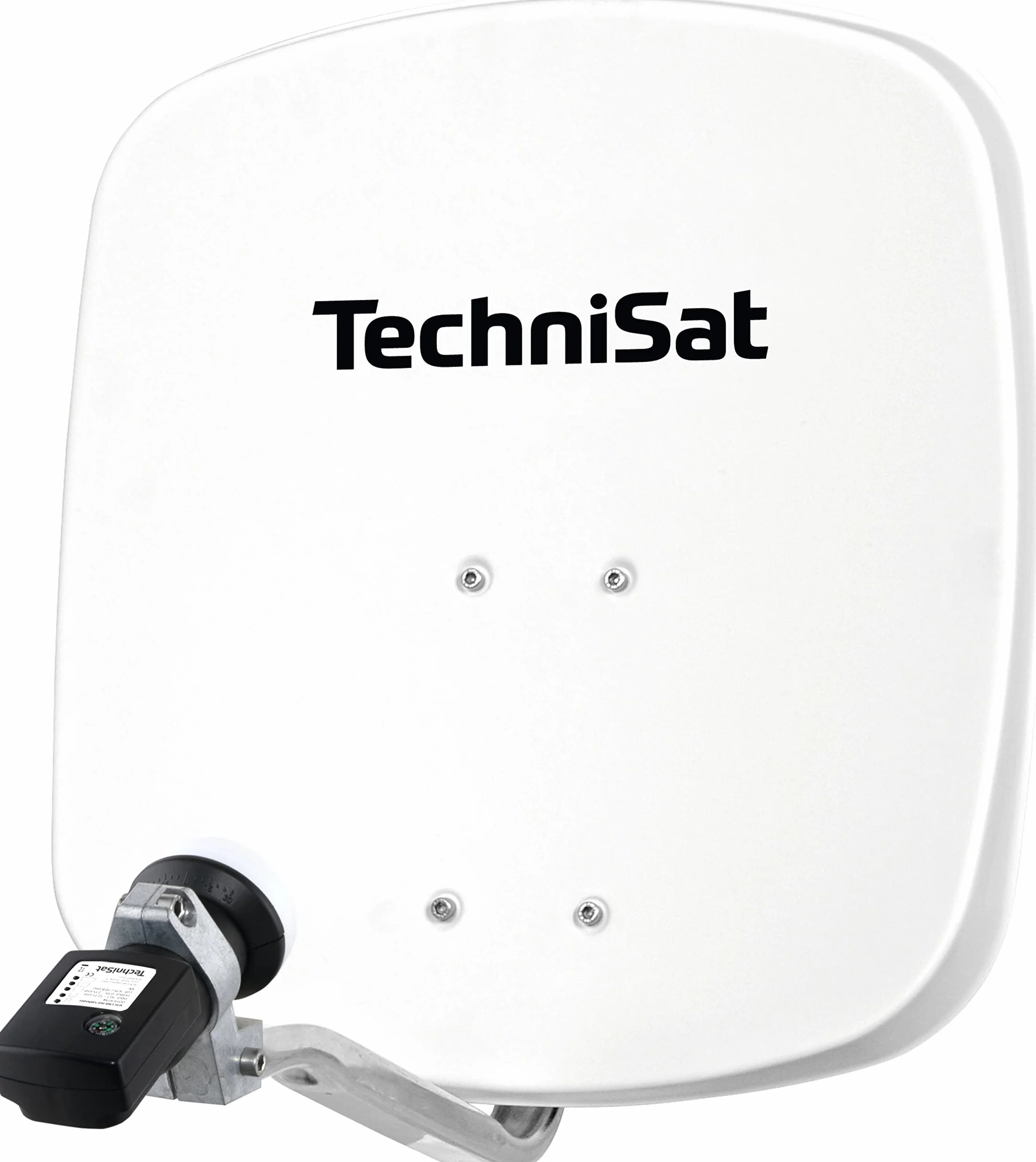 TechniSat DIGIDISH 45 - Antena satelitarna dla 1 abonenta (mały system satelitarny 45 cm - kompletny zestaw z uchwytem ściennym i anteną satelitarną V/H-LNB) biała