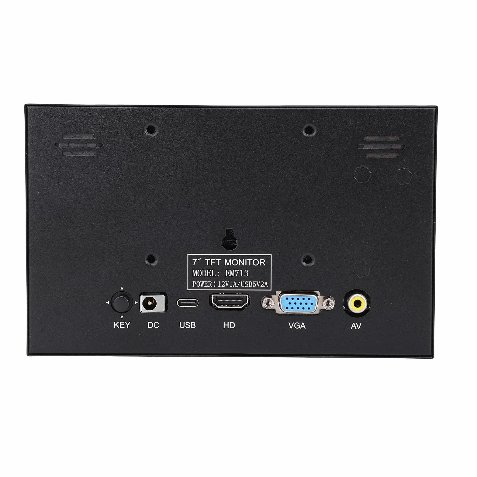 Cryfokt 7-calowy Drugi Ekran do Gier, Przenośny Monitor Komputerowy PC z Wejściami VGA AV o Rozdzielczości 1024x600, do Laptopa RasPi NANO