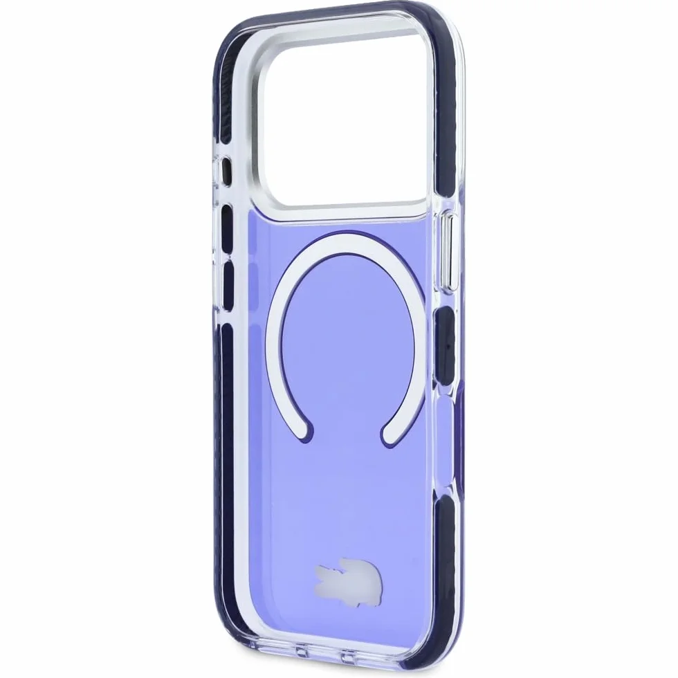 CG MOBILE Lacoste Shockproof przezroczyste etui kompatybilne z MagSafe do iPhone 17 Pro Max (granatowe)