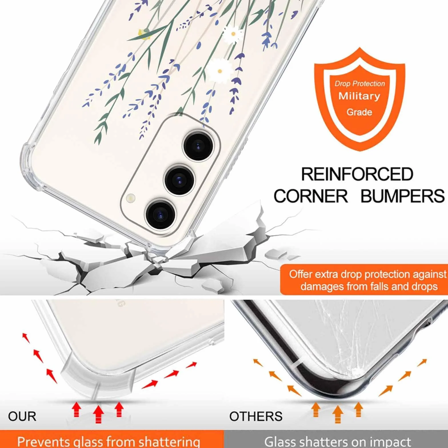 Yoedge Pasek na telefon, etui dla Samsung Galaxy S23 5G 6,1", etui z paskiem, miękki silikon TPU + PC, odporne na uderzenia, etui ochronne ze sznurkiem do zawieszenia, przezroczyste etui z estetycznym