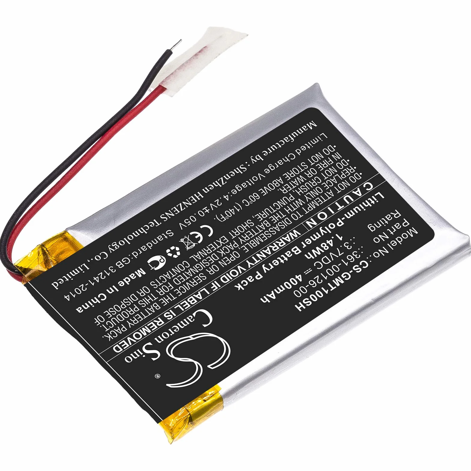 CS bateria zamienna do Garmin 010-02357-00, Fenix 6X, Fenix 6X Pro Solar, Tactix Delta 361-00126-00 400 mAh/1,48 Wh