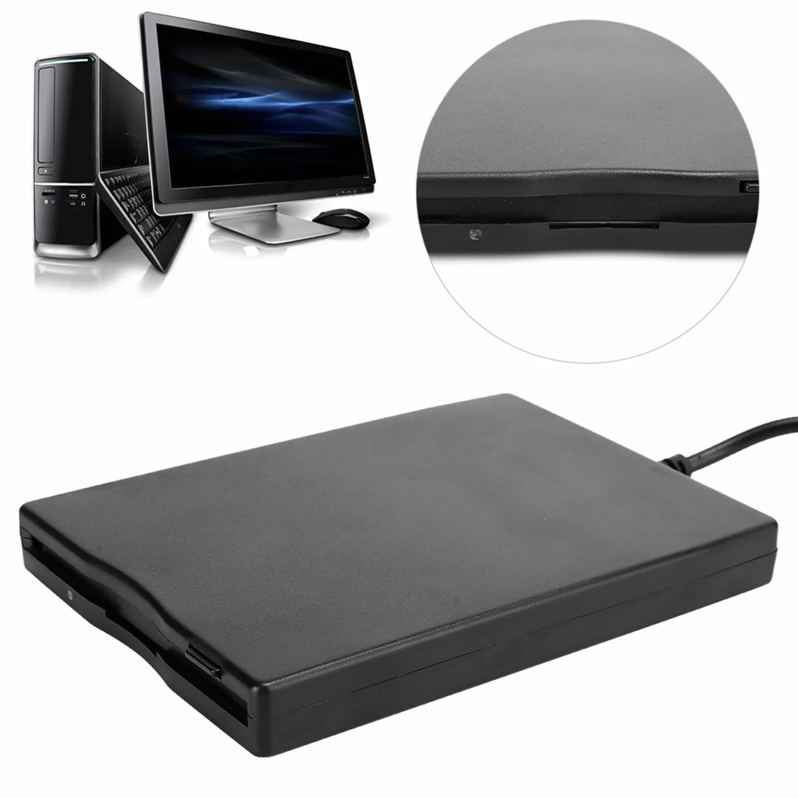 3,5-calowy przenośny zewnętrzny napęd dyskietek USB, czytnik dyskietek FDD 12 Mbit/s do komputerów stacjonarnych