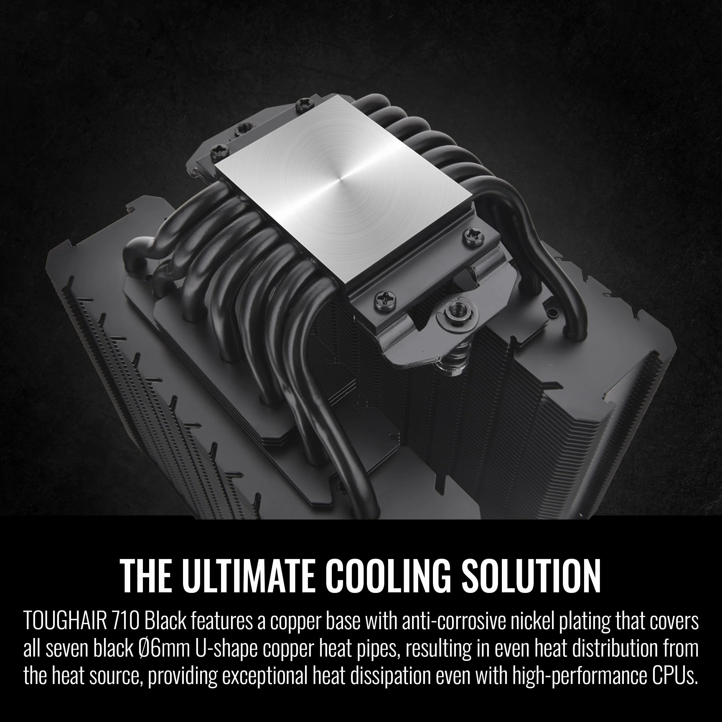 Thermaltake TOUGHAIR 710 Black Edition 250 W TDP chłodziarka procesora, Intel LGA 1700/1200, AMD AM5/AM4, podwójna konstrukcja wentylatora, miedziana podstawa z 7 rurami grzewczymi, CL-P117-CA14BL-A